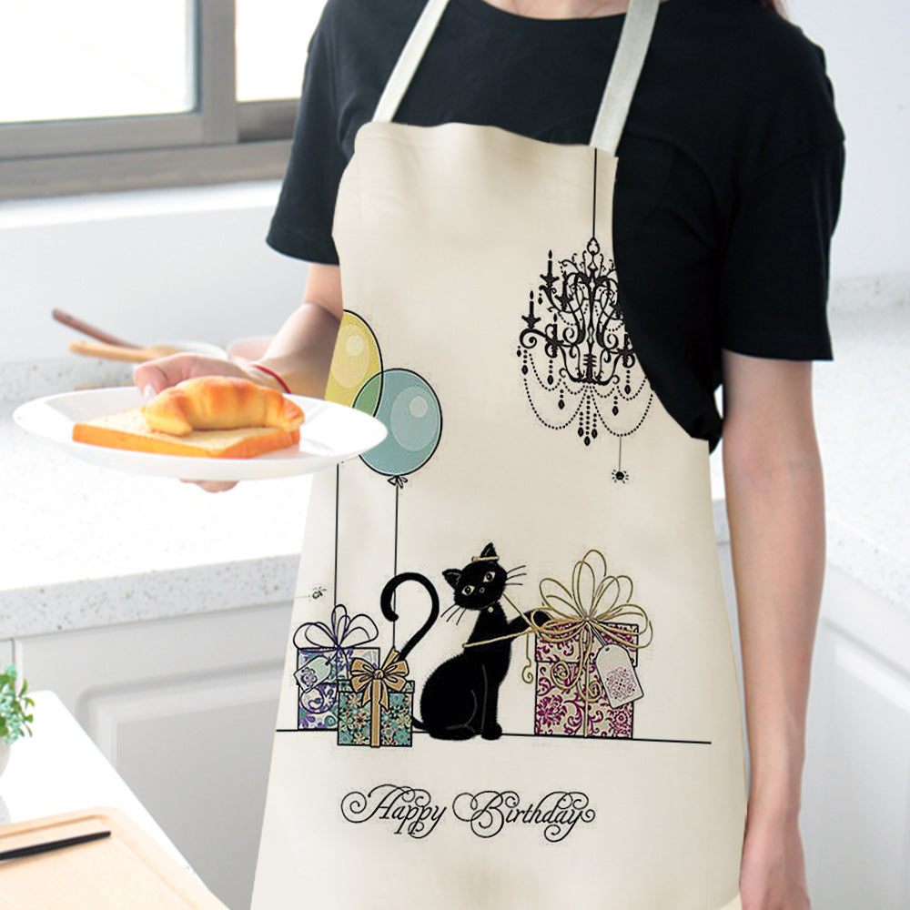 European and American cartoon cute cat apron