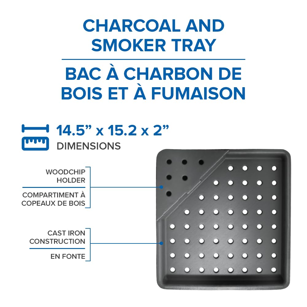 Napoleon Cast Iron Charcoal & Smoker Tray BBQ Accessory – 67732 – Fits most Napoleon BBQs, Cook With Charcoal On A Gas Barbecue, Smoke On A Gas Barbecue 🍁 All In One Marketplace Canada