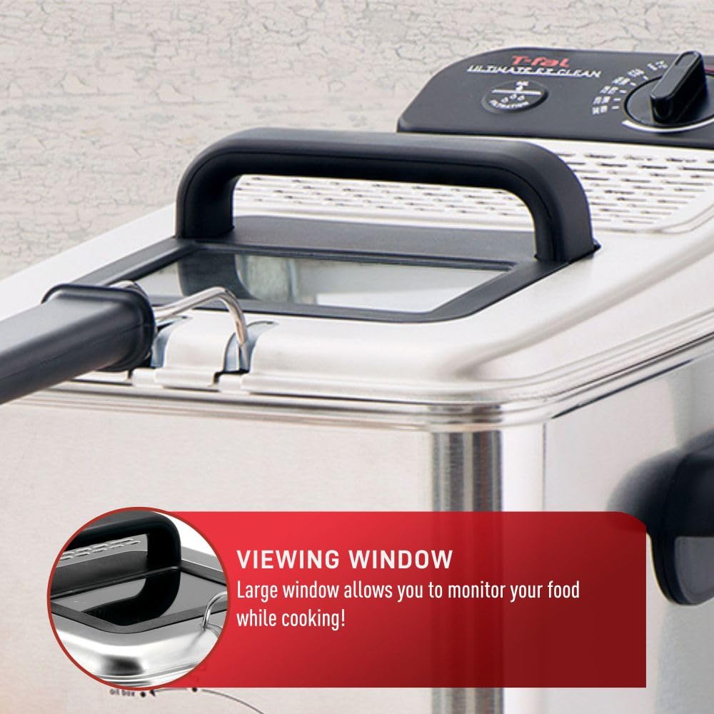 T-fal 3.5L Deep Fryer with Oil Filtration System: 1700W Stainless Steel Fryer, Dishwasher Safe Parts, Digital Timer, Adjustable Temperature Control for Perfect Golden Crispy Results 🍁 All In One Marketplace Canada