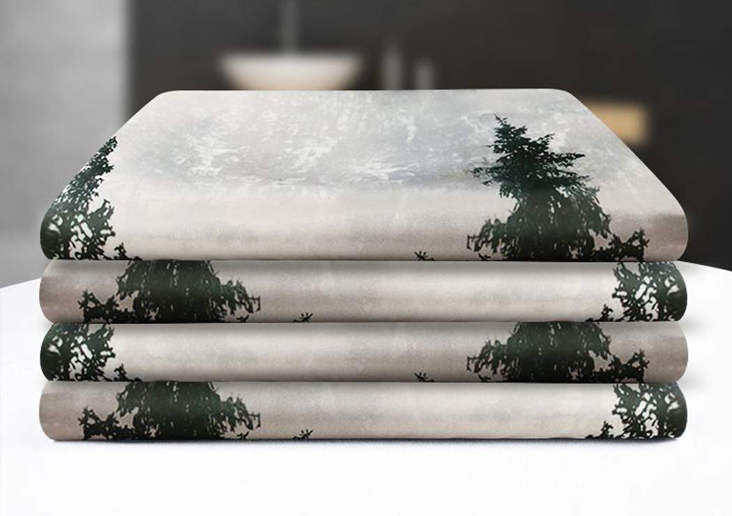 Mantto Canadian Smoky Mountain Cliff Outdoor Idyllic Photo Art Shower Curtain, National Parks Home Decor Curtain, Waterproof Polyester Fabric Bathroom Shower Curtain with Hooks 72" x 72" 🍁 All In One Marketplace Canada