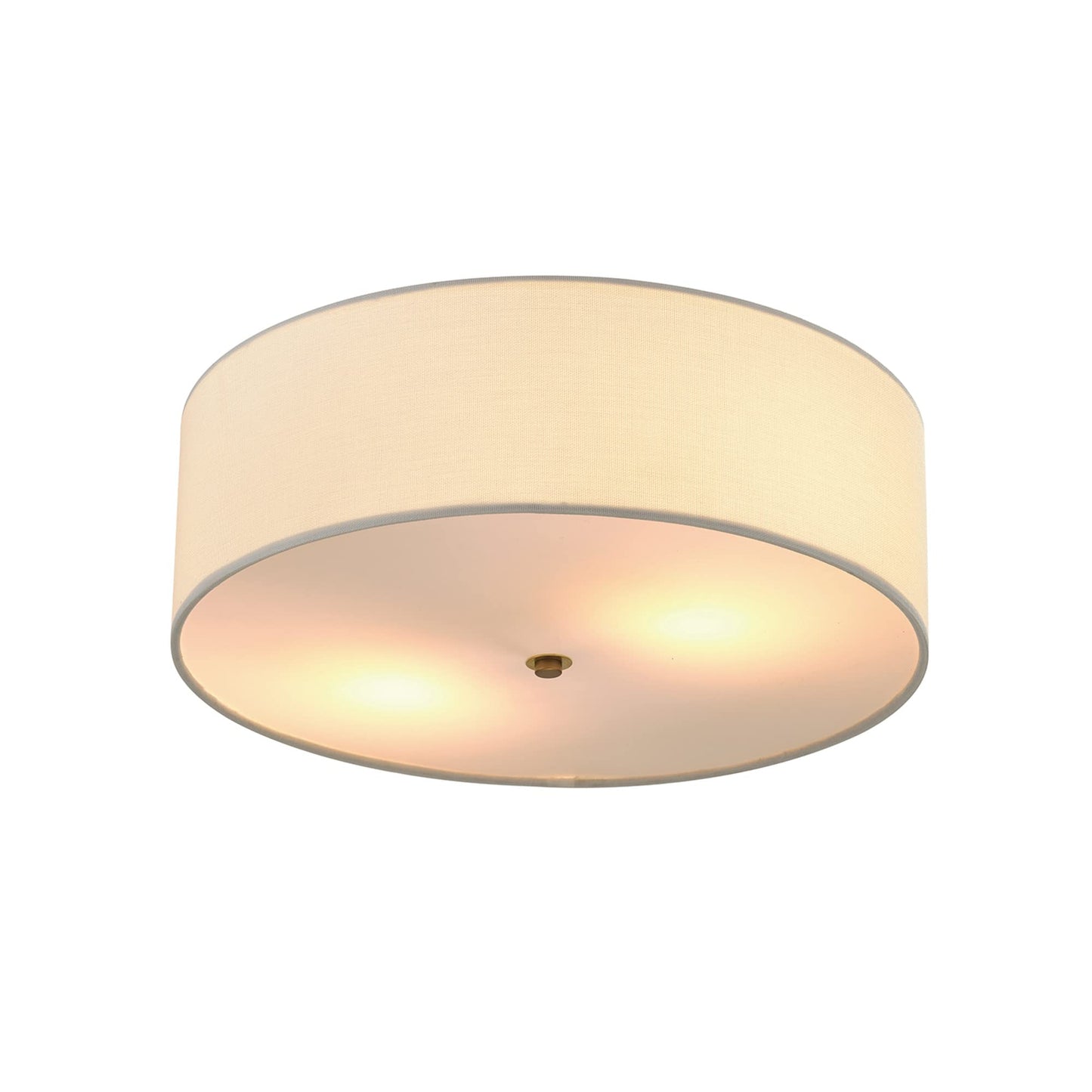 Globe Electric 60998 Kyle 2-Light Flush Mount Ceiling Light, Matte Brass, White Linen Shade 🍁 All In One Marketplace Canada