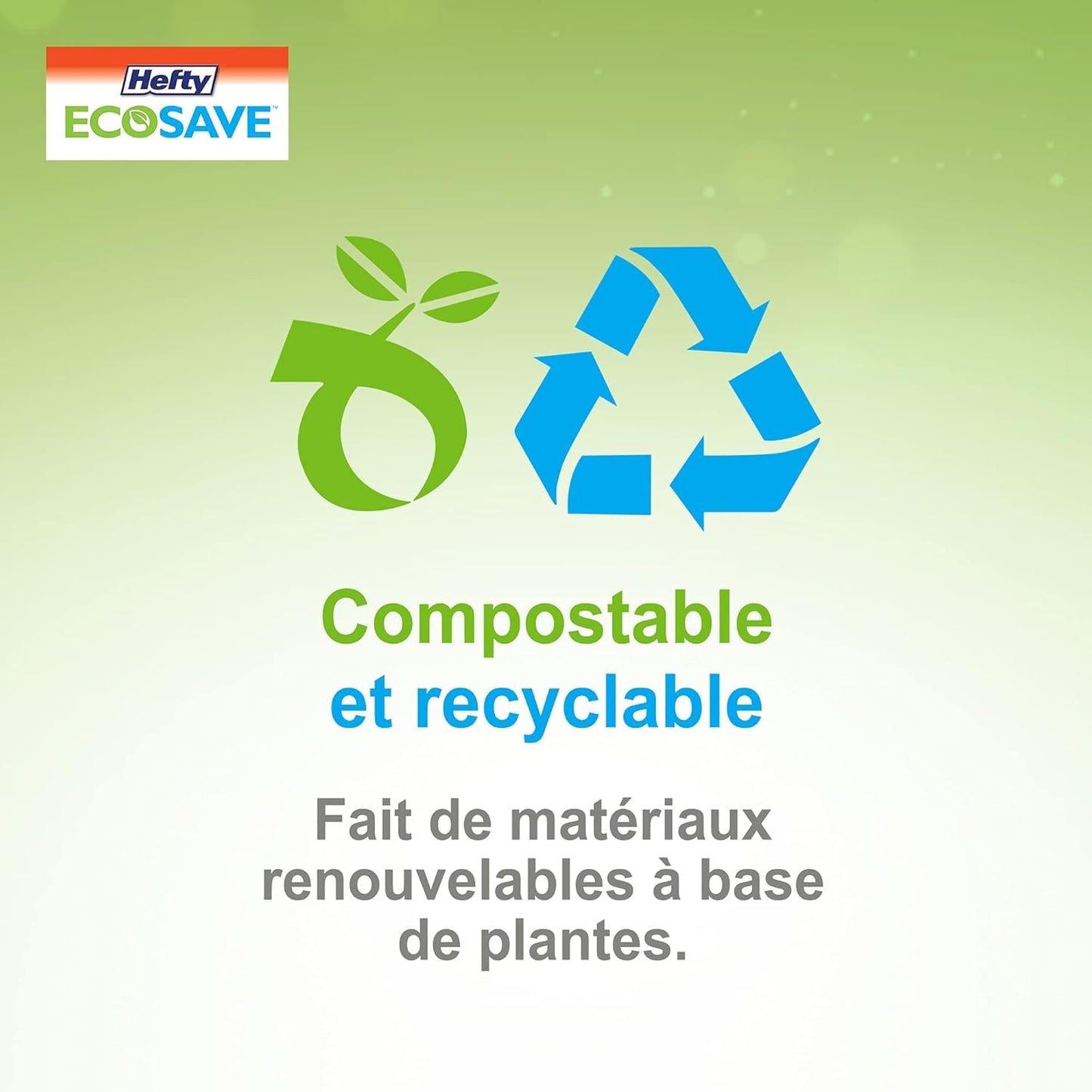 Hefty ECOSAVE Compostable Disposable Paper Plates Dinner 10", 80 Count 🍁 All In One Marketplace Canada
