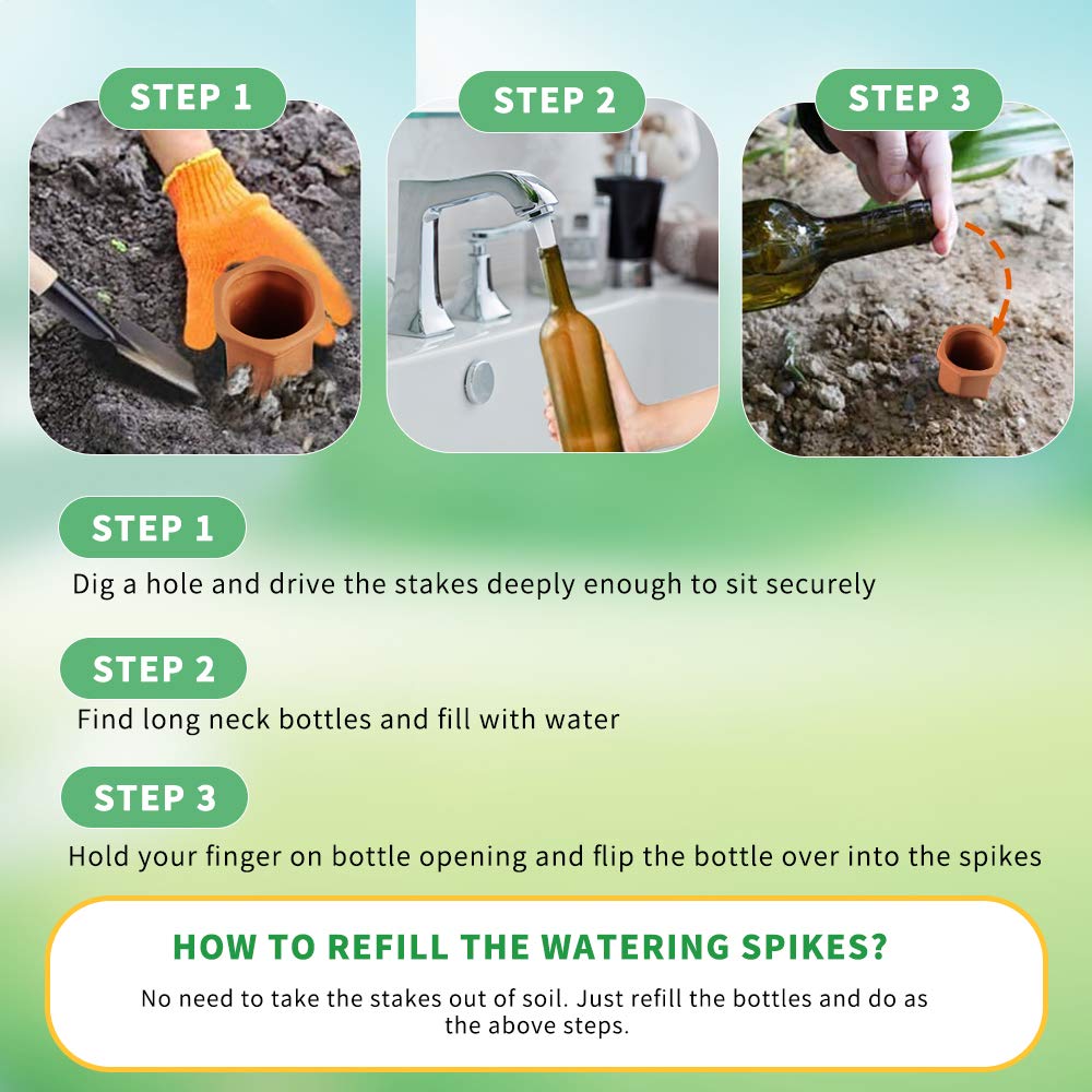 Fu Store 10PCS Plant Watering Stakes Automatic Plant Drippers Waterers for Vacations Plant Watering Devices Terracotta Self Waterinq Spikes for Wine Bottles Great for Indoor Outdoor Plants 🍁 All In One Marketplace Canada
