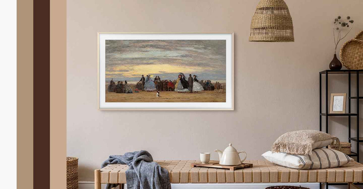 SAMSUNG 65-inch The Frame Customizable Bezel - Modern Teak (VG-SCFH65TKBZA) [Canada Version] (Compatible with All Frame Models 2021 Onwards)