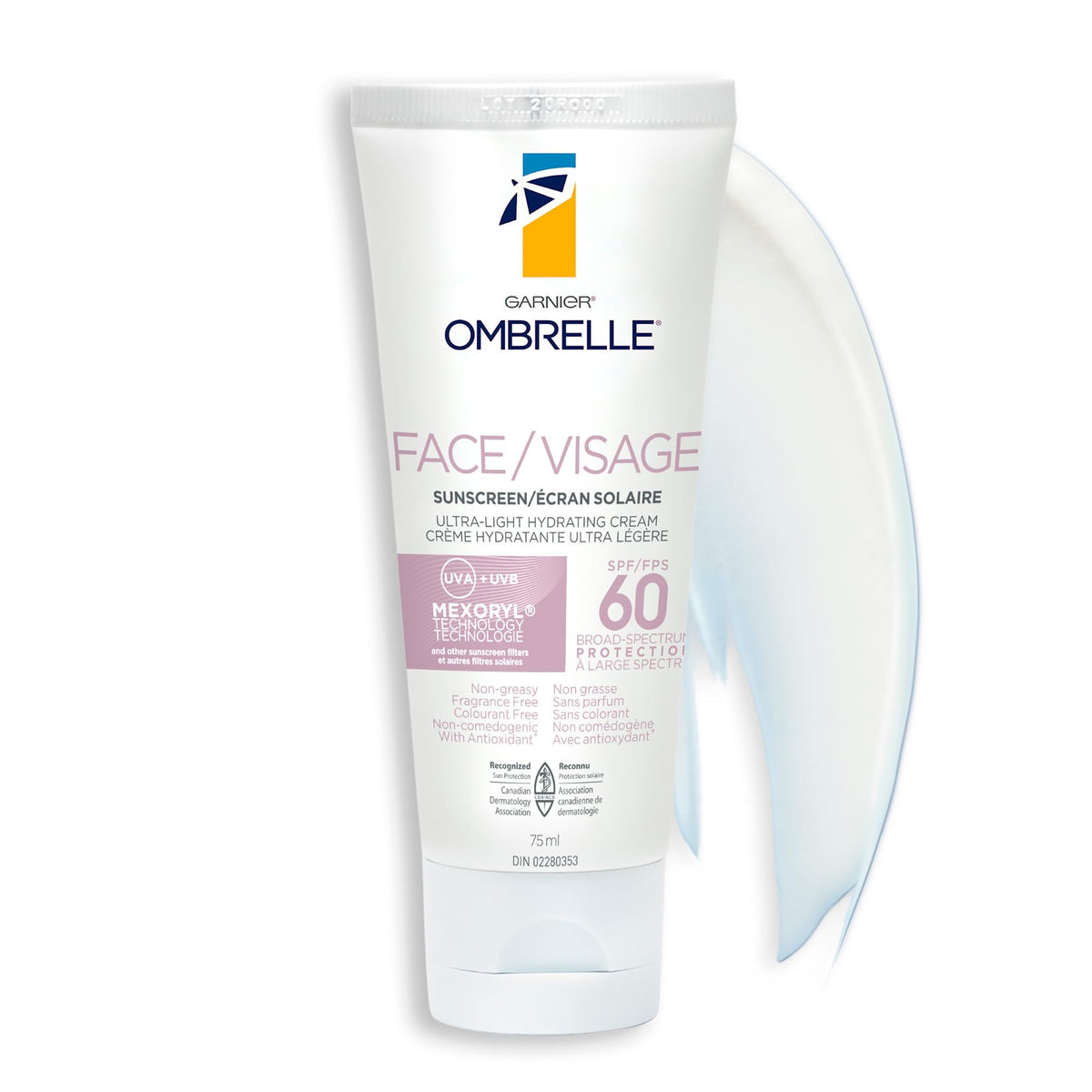Garnier Ombrelle Ultra Light Face Sunscreen Lotion SPF 60, Broad Spectrum UVA/UVB Very High Protection, For Sensitive Skin, Travel size, Non-Greasy, Non-Sticky, Water Resistant, 75ml 🍁 All In One Marketplace Canada