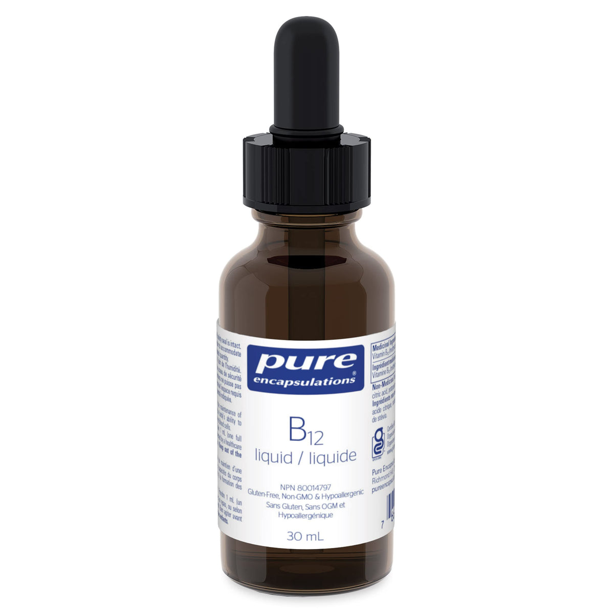 Pure Encapsulations B12 Liquid - B12 as Methylcobalamin - For Energy Metabolism & Red Blood Cell Formation - Liquid Drops - 30 mL 🍁 All In One Marketplace Canada