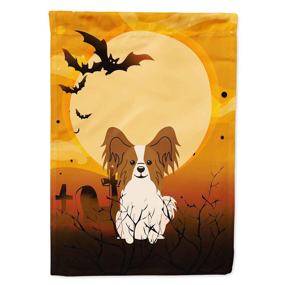 Caroline's Treasures BB4344CHF Halloween Papillon Red White Flag Canvas House Size, Large, Multicolor