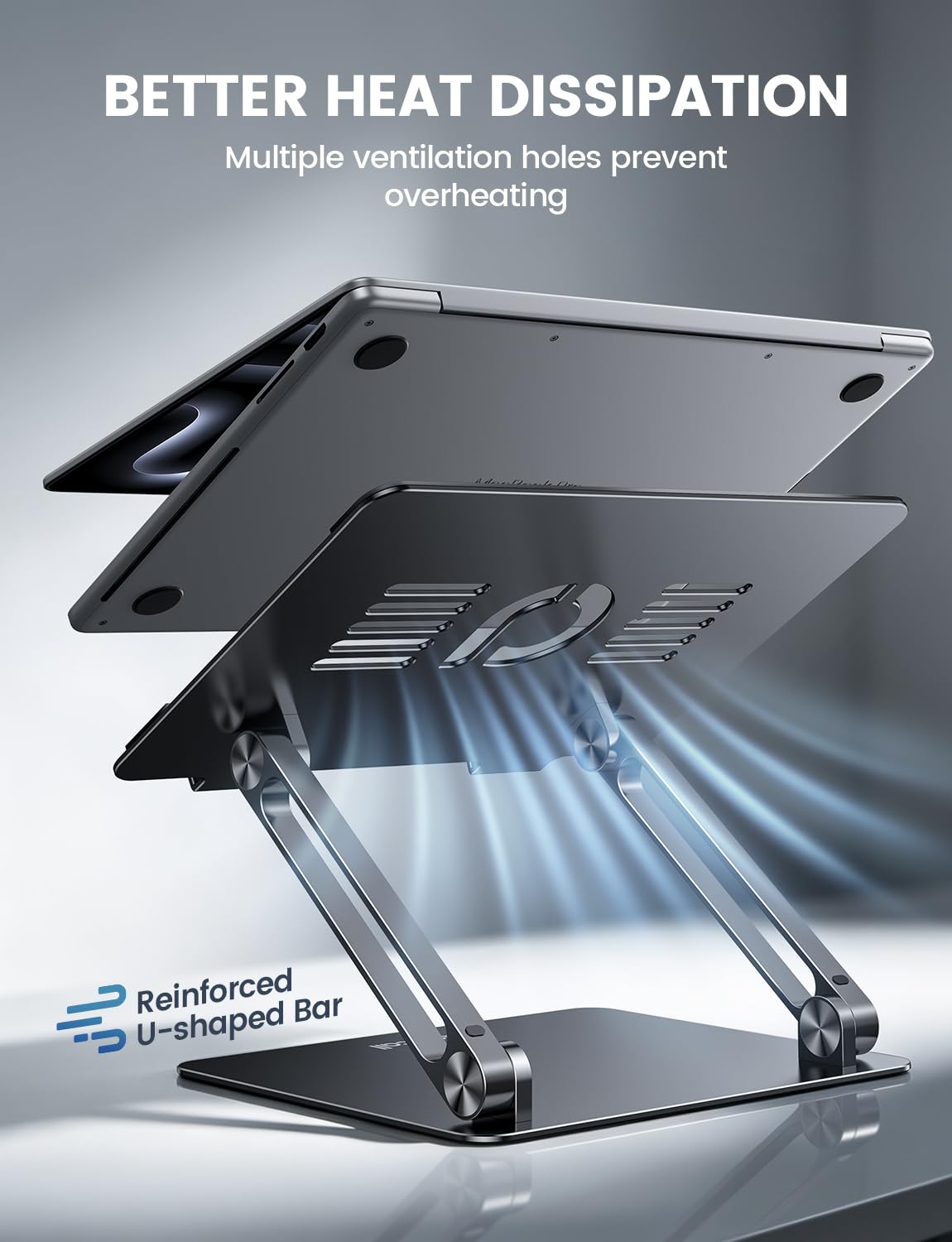 Lamicall Adjustable Laptop Stand, Portable Laptop Riser, Aluminum Laptop Stand for Desk Foldable, Ergonomic Computer Notebook Stand Holder Gift for MacBook Air Pro, More 10-17.3" Laptops, Black 🍁 All In One Marketplace Canada