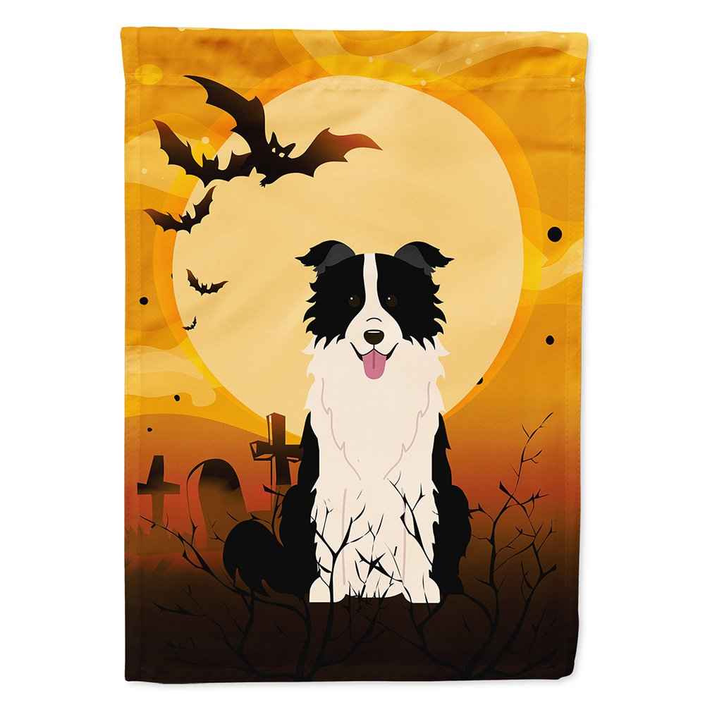 Caroline's Treasures BB4384CHF Halloween Border Collie Black White Canvas House Size Flag, Large, Multicolor