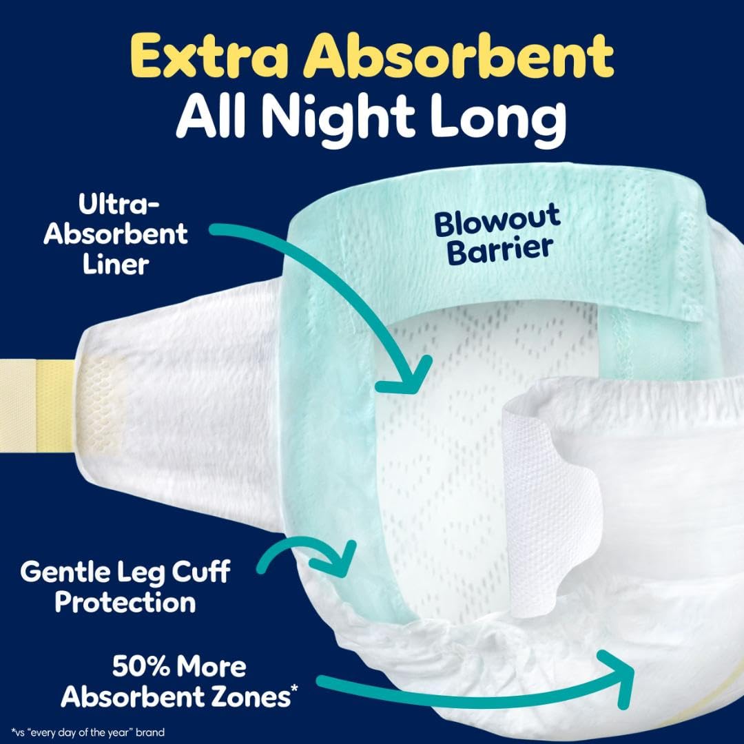 Pampers ZZZ Overnight Diapers, Size 3, Nighttime Protection Disposable Baby Diaper, 1 Pack (Count of 66) 🍁 All In One Marketplace Canada
