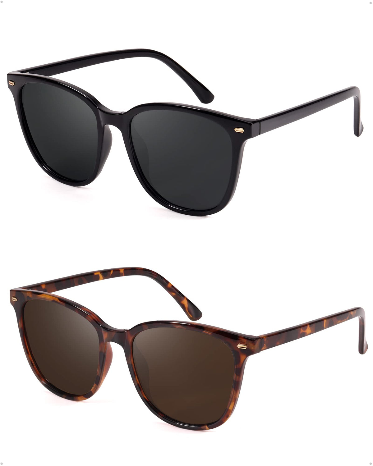 FIMILU 2 Packs Sunglasses for Women Polarized UV400 Protection Lens Big Frame Fashion Glasses Trendy Stylish Shade 🍁 All In One Marketplace Canada