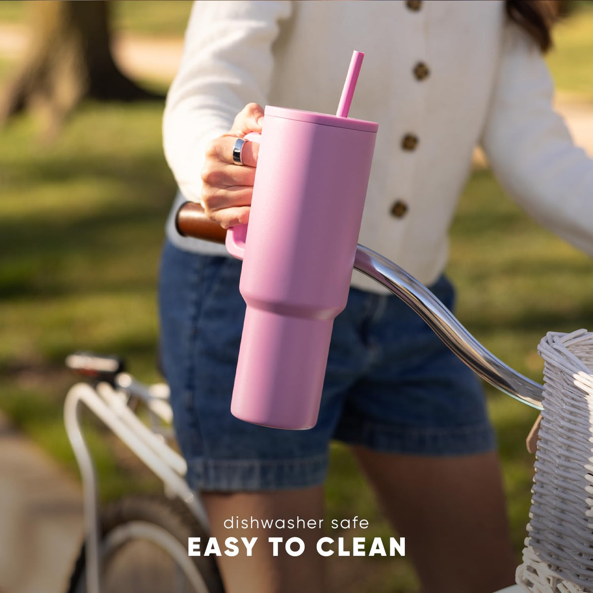 Simple Modern Tumbler with Handle and Straw | 40oz | Pink 🍁 All In One Marketplace Canada