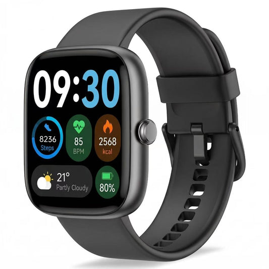 Fixwink Smart Watch for Men Women (Answer/Make Call), 1.83" HD Fitness Tracker with Heart Rate/SpO2/Sleep Monitor, Pedometer, 120+ Sport Modes, IP67 Waterproof, 7-Day Battery, for iOS Android, Black 🍁 All In One Marketplace Canada
