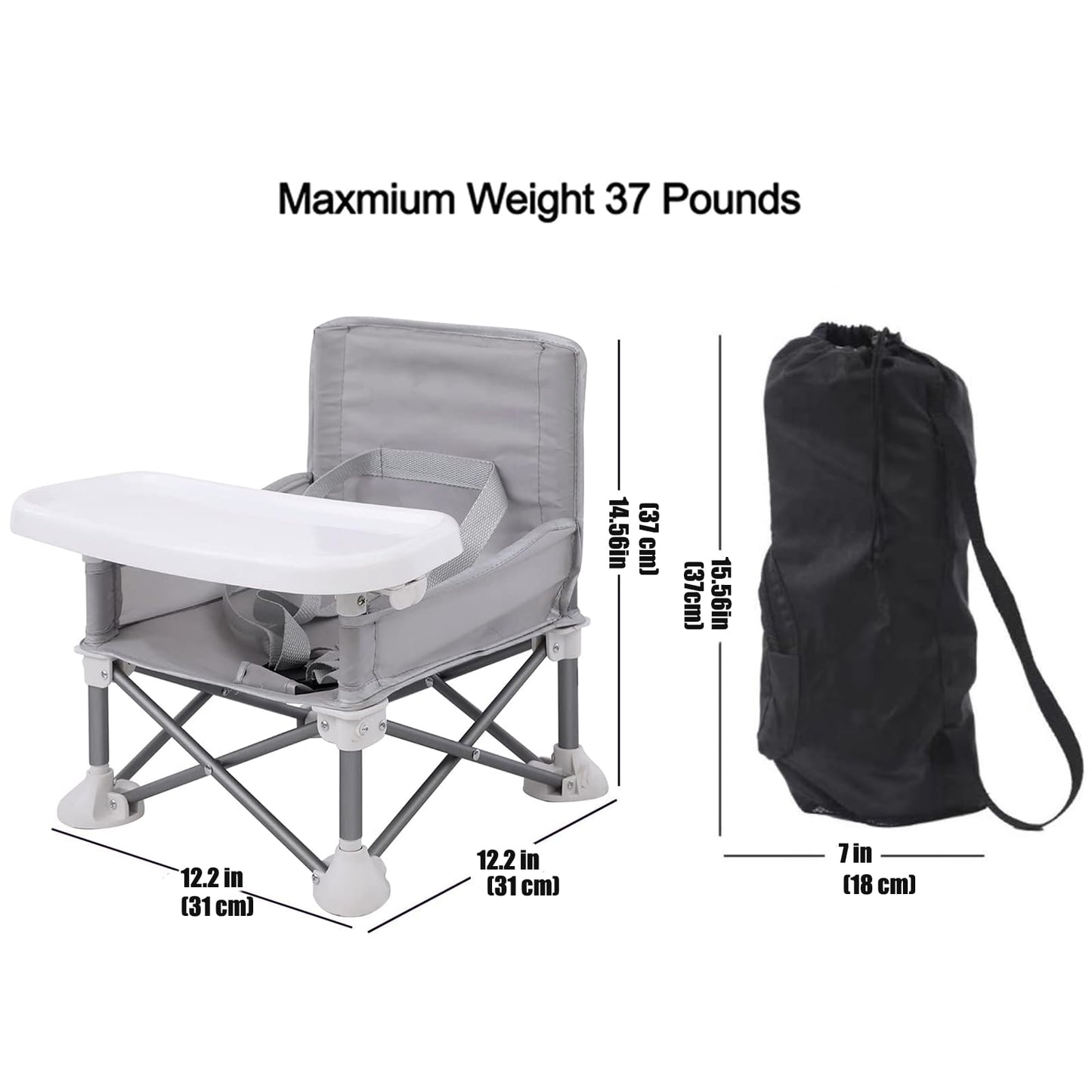 PandaEar Portable Baby Seat Travel Chair| Compact Fold with Straps for Indoor/Outdoor Use| Great for Camping, Beach, Lawn |Toddlers, Kids, Boys, Girls (Neural Seat) 🍁 All In One Marketplace Canada