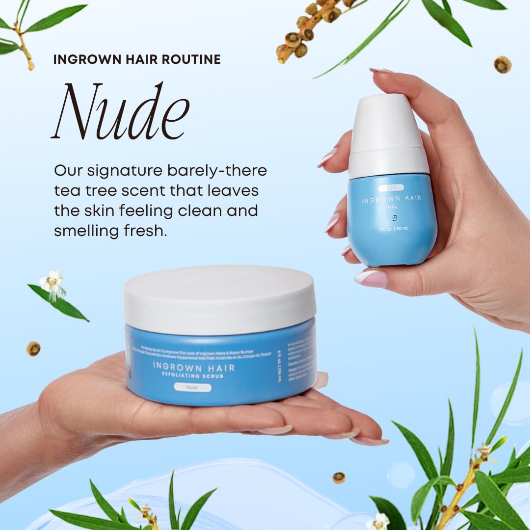 Bushbalm Ingrown Hair Exfoliating Scrub - Reduces Appearance of Ingrown Hairs and Razor Bumps, Soothes Skin and Post-Shave Redness - Nude, 236 ml 🍁 All In One Marketplace Canada