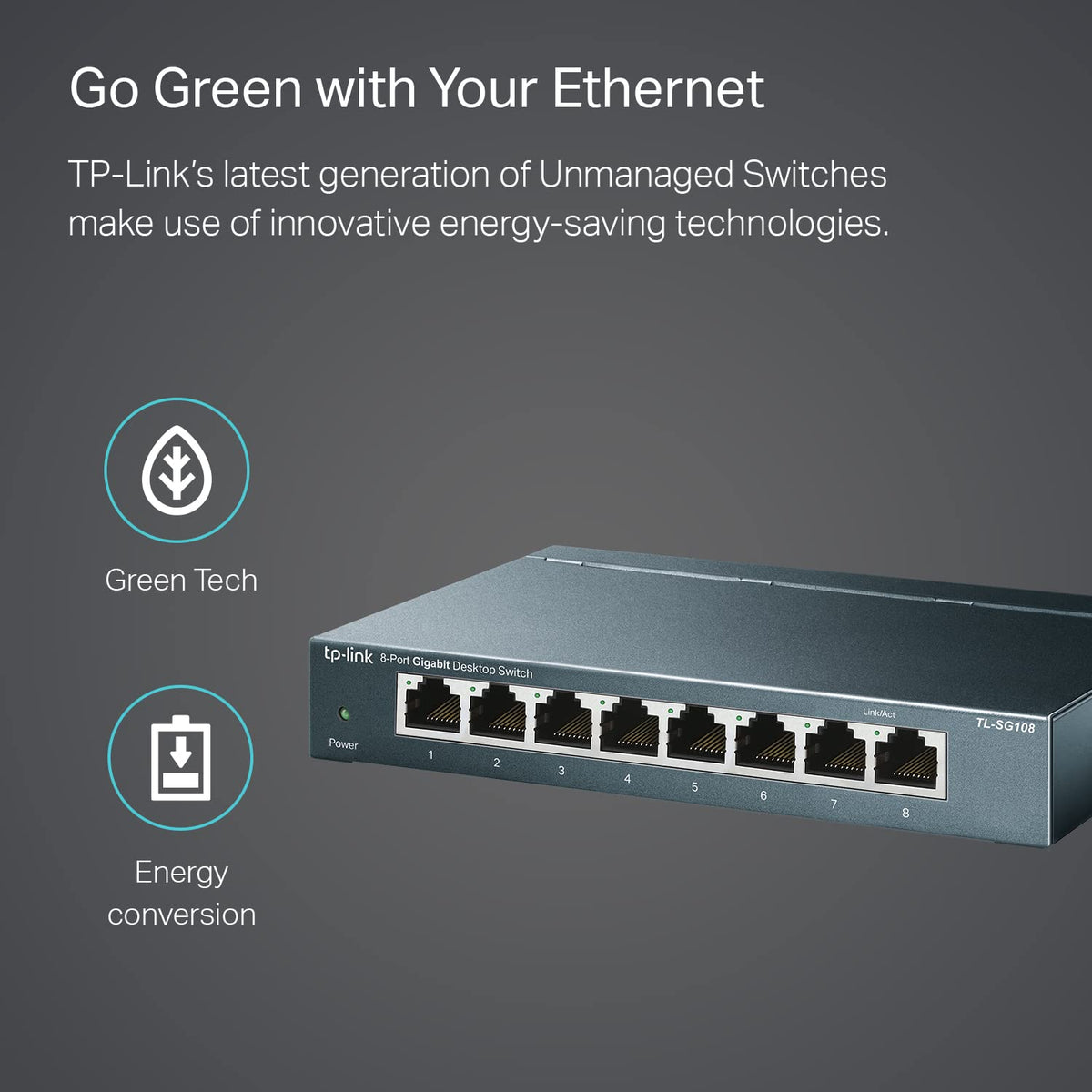 TP-Link TL-SG108 | 8 Port Gigabit Unmanaged Ethernet Network Switch, Ethernet Splitter | Plug & Play | Fanless Metal Design | Shielded Ports | Traffic Optimization | Limited Lifetime Protection 🍁 All In One Marketplace Canada