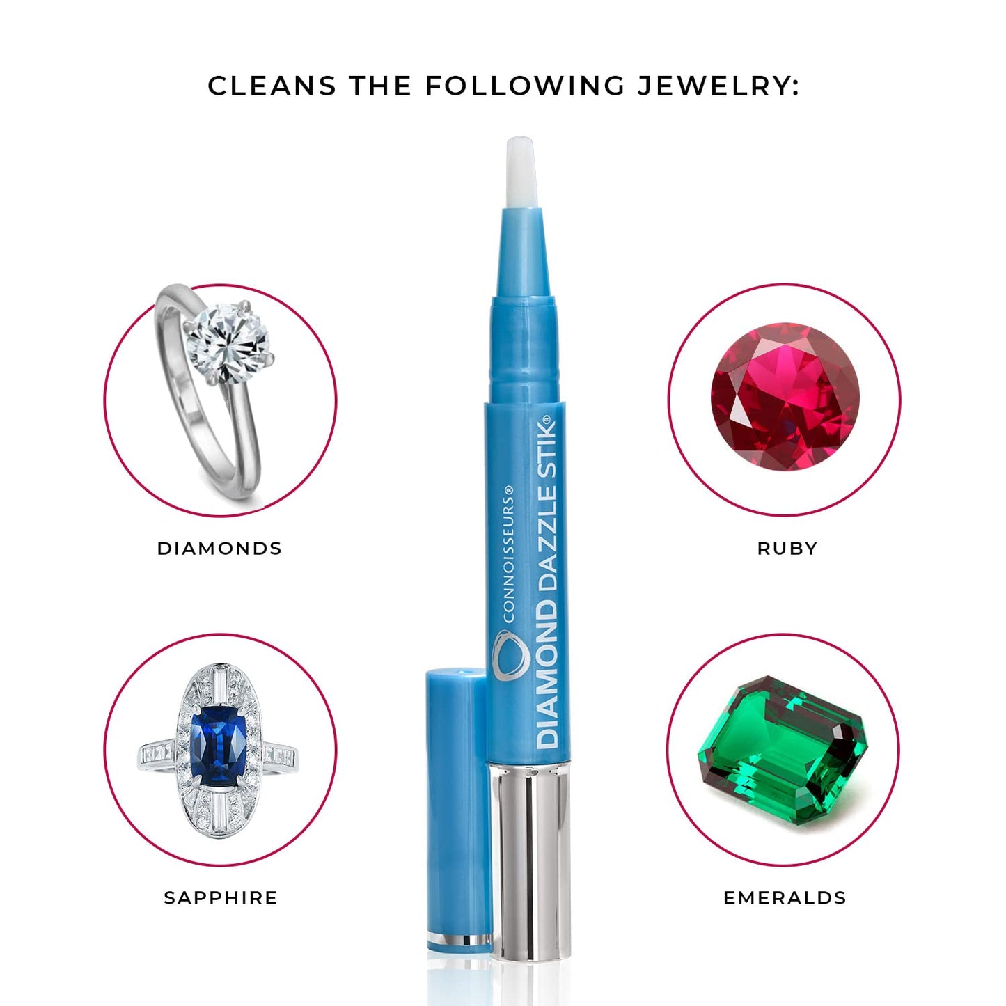 Connoisseurs 1050 Diamond Dazzle Stik – Portable Ring Cleaner Pen for Wedding Bands, Engagement Rings, Gemstones & Fine Jewelry – Safe & Easy At-Home Jewelry Cleaner (Single Pen) 🍁 All In One Marketplace Canada