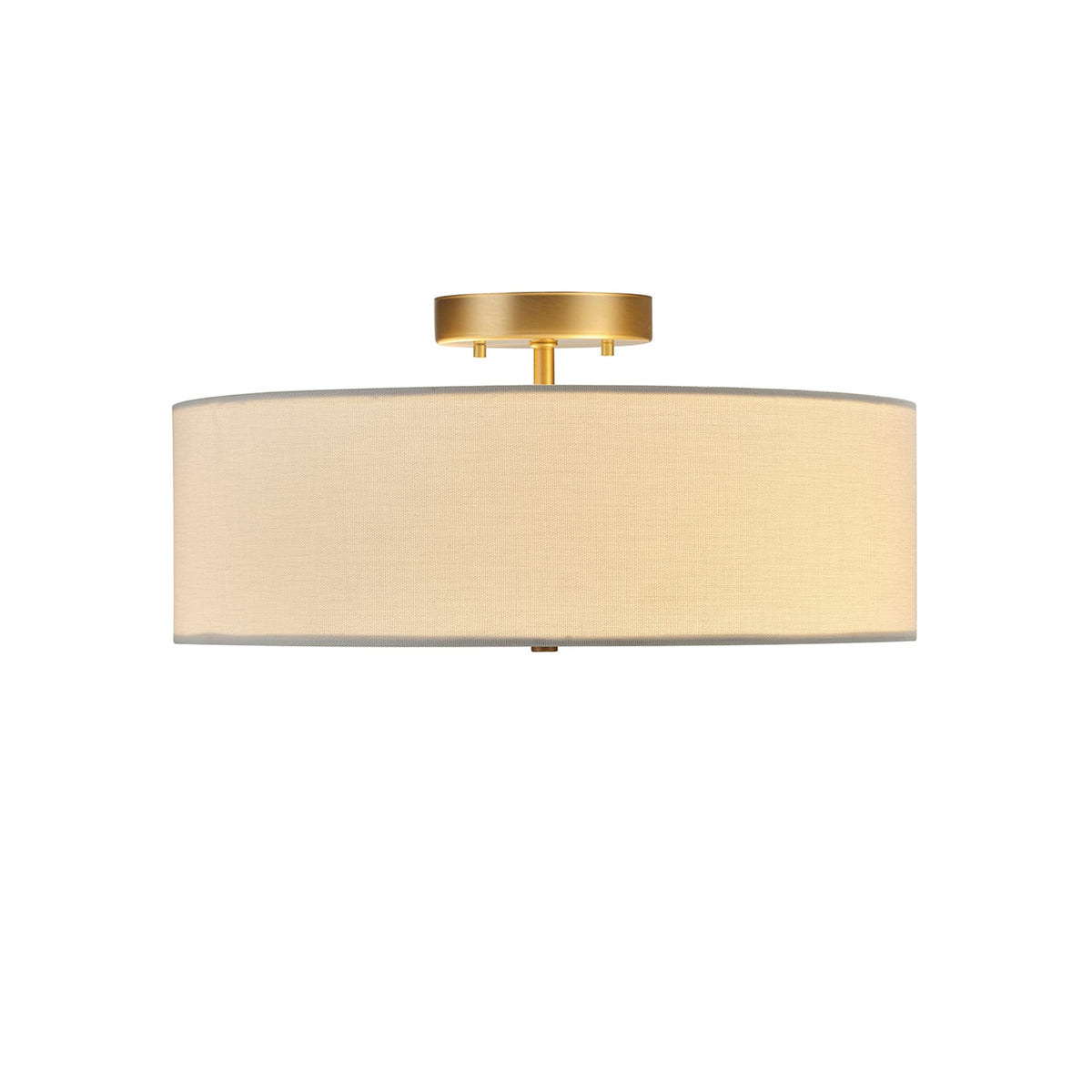 Globe Electric 60998 Kyle 2-Light Flush Mount Ceiling Light, Matte Brass, White Linen Shade 🍁 All In One Marketplace Canada