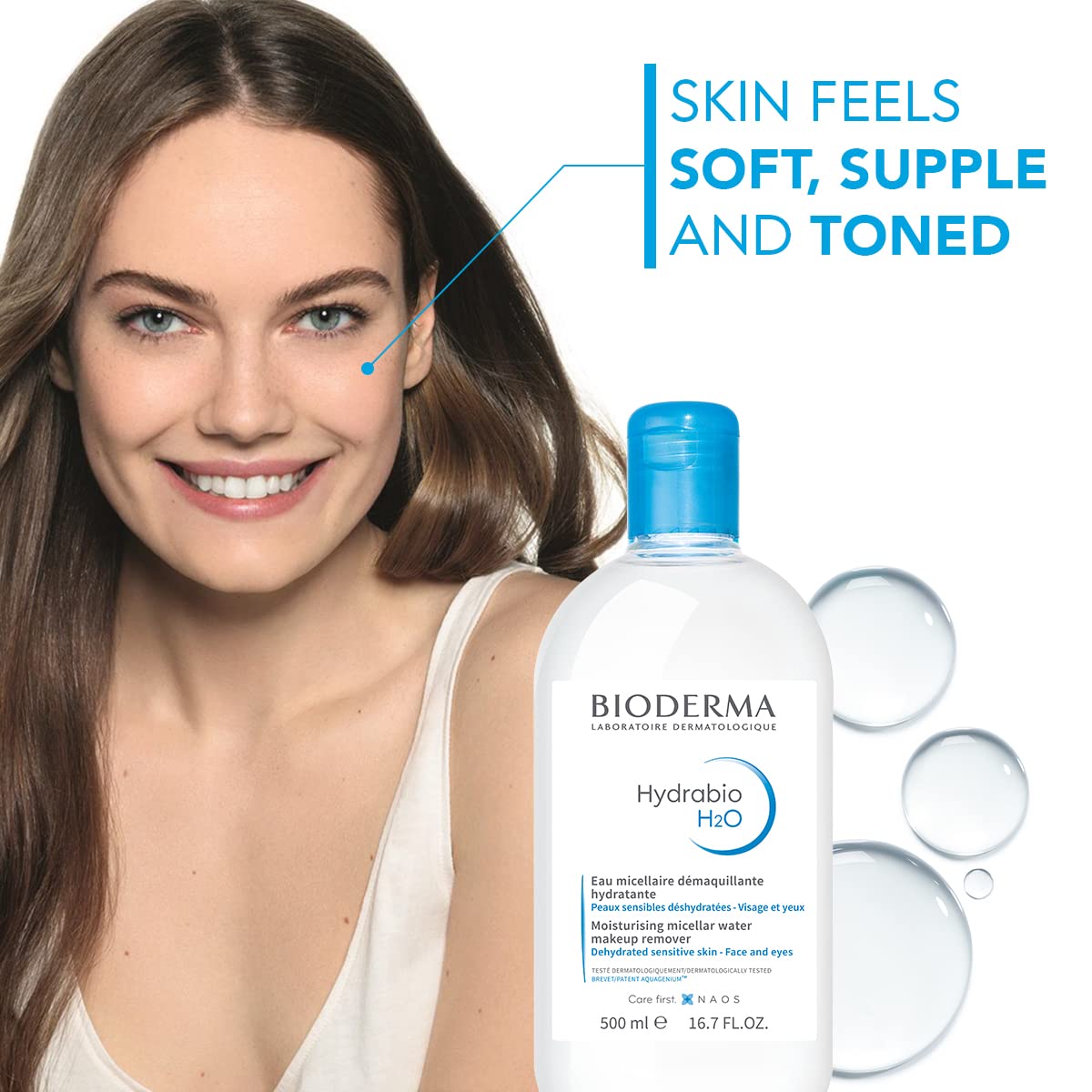 Bioderma Hydrabio H2O Micellar Water, Cleansing and Makeup Removing Gentle Face Cleanser for Dehydrated Sensitive Skin 🍁 All In One Marketplace Canada