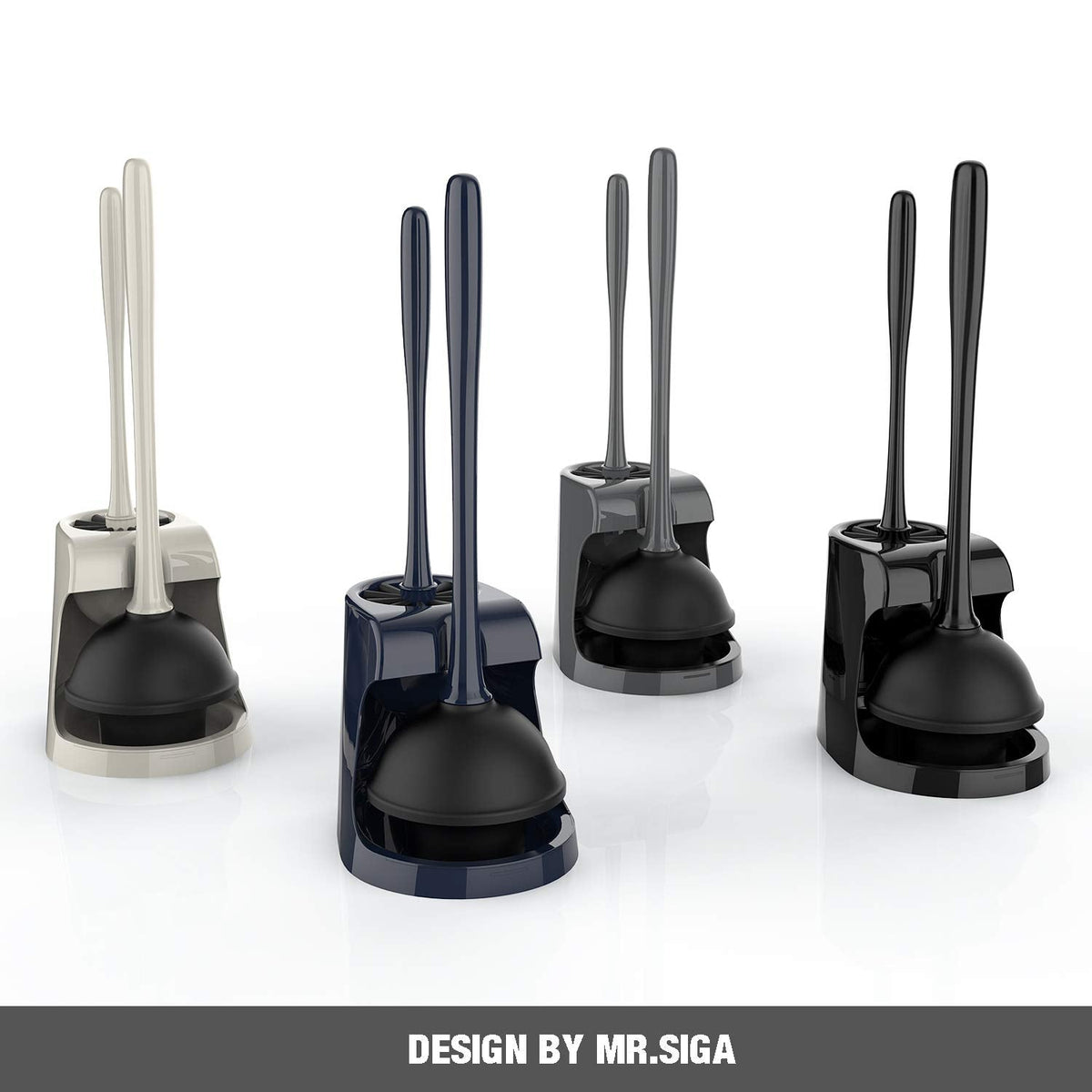 MR.SIGA Toilet Plunger and Bowl Brush Combo for Bathroom Cleaning, Black, 1 Set 🍁 All In One Marketplace Canada