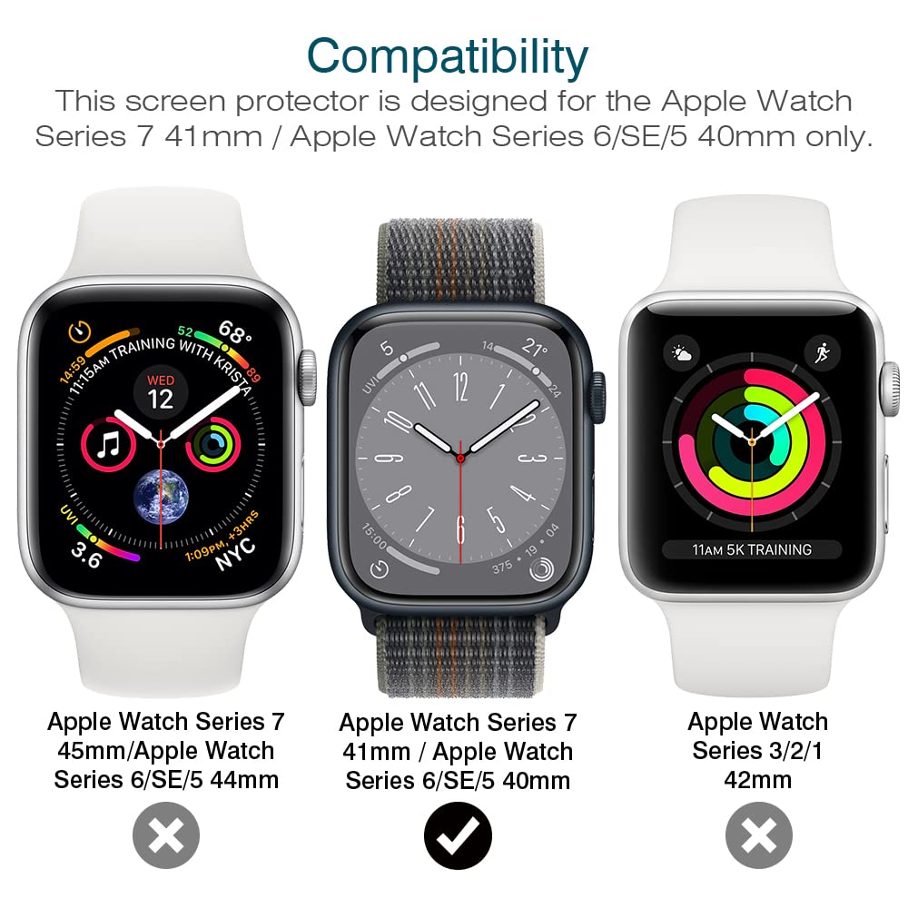 LK 6 Pack Screen Protector for Apple Watch Series SE/6/5/4/SE 2022 40mm, Apple Watch Series 9/8/7 41mm Screen Protector, Max Coverage, Bubble-Free, Anti-Scratch, iWatch 40mm Flexible TPU Clear Film 🍁 All In One Marketplace Canada