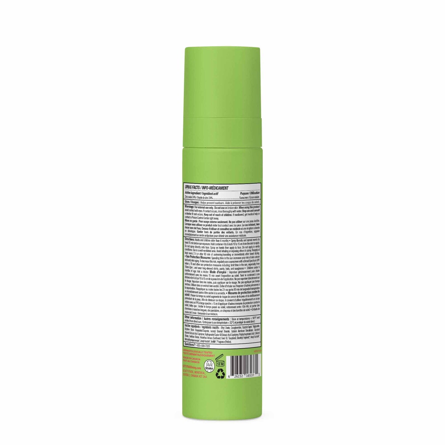 ATTITUDE Kids Mineral Sunscreen Lightweight Lotion SPF 50, Broad Spectrum Zinc Oxide, EWG Verified, Non-Nano, Water-Resistant 80 Minutes, Non-Greasy for Face & Body, Vegan, Watermelon & Coco Scent, 80 grams 🍁 All In One Marketplace Canada