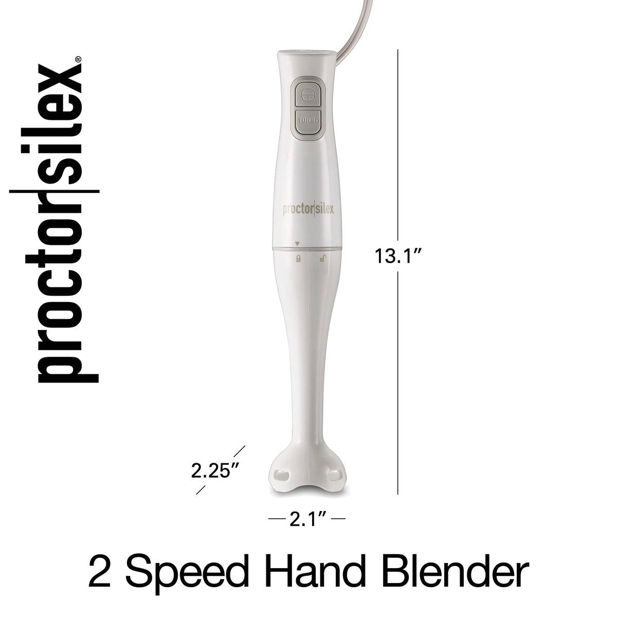 Proctor Silex Electric Immersion Blender with Detachable Dishwasher Safe Handheld Hand Blender Stick, 2-Speeds, 150 Watts, White (59739) 🍁 All In One Marketplace Canada