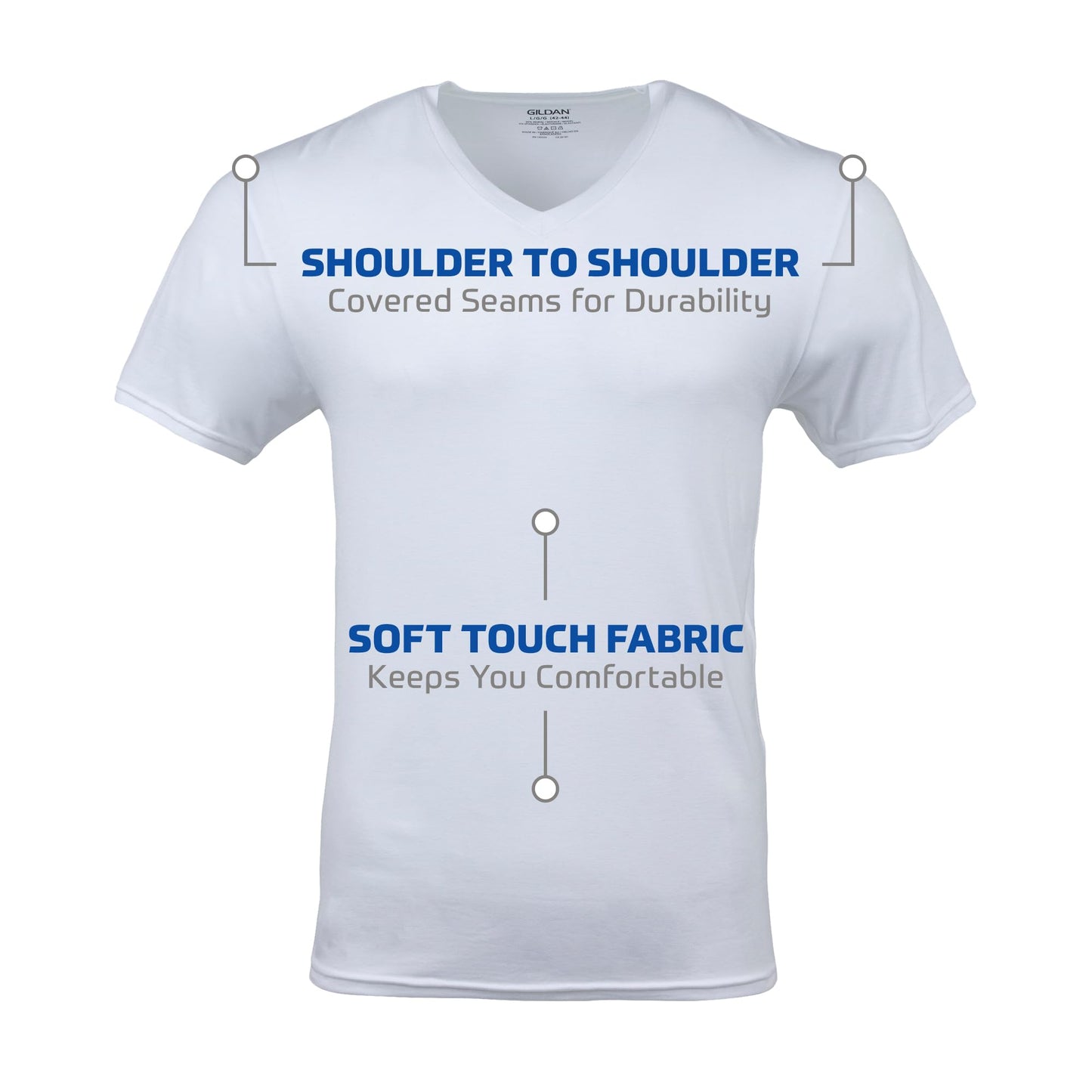 Gildan Men's V-Neck T-Shirts, Multipack, Style G1103, White (6-Pack), Medium 🍁 All In One Marketplace Canada