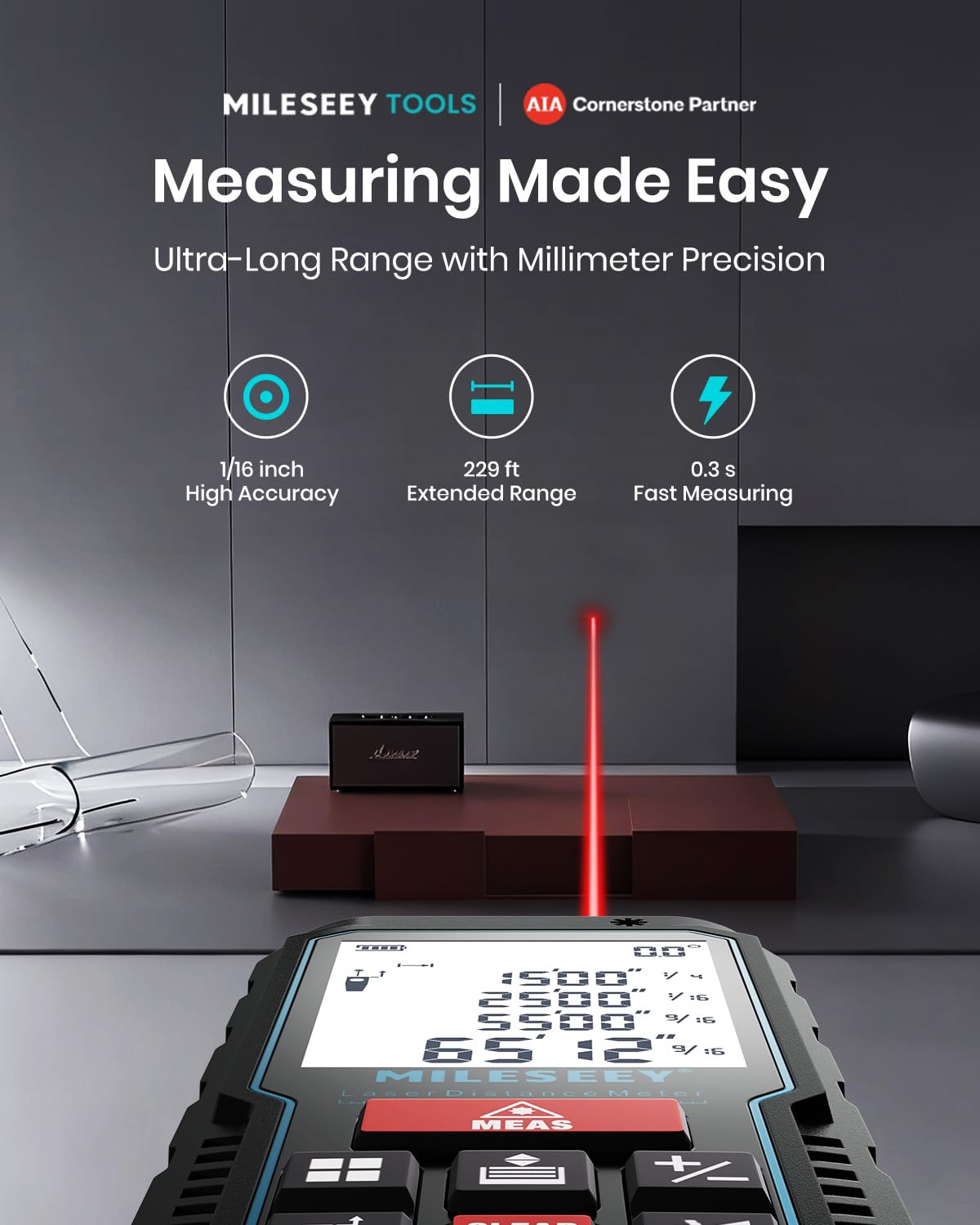 229Ft Laser Measure Device, Mileseey Digital Laser Tape Measure with Upgraded Electronic Angle Sensor, ±2mm Accuracy, Area Measurement,Volume and Pythagoras, Backlit LCD,Mute, Battery Included 🍁 All In One Marketplace Canada