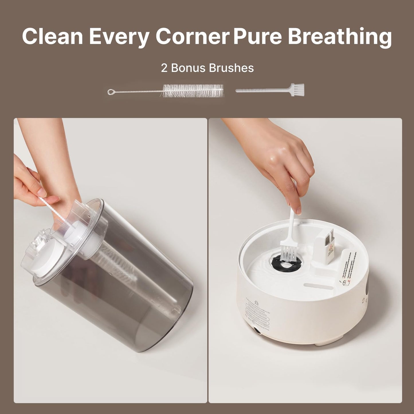 Homvana Humidifiers for Bedroom Home, 3.6 L Cool Mist Top-Fill 34H Super Long Time, Quiet 16dB, Baby Humidifier, Oil Diffuser Large, Plants, Nursery, Office BPA FREE, 7 Color Light (Grey) 🍁 All In One Marketplace Canada
