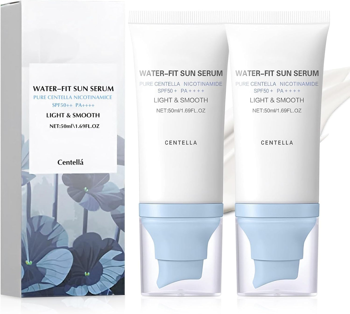 2PCS Centella Sunscreen SPF 50, 50ML 𝑴𝒂𝒅𝒂𝒈𝒂𝒔𝒄𝒂𝒓 Sunscreen Face Serum, Daily UV Defense Sunblock Summer Korean Sunscreen for Face, Travel Essentials for All Skin (White) 🍁 All In One Marketplace Canada