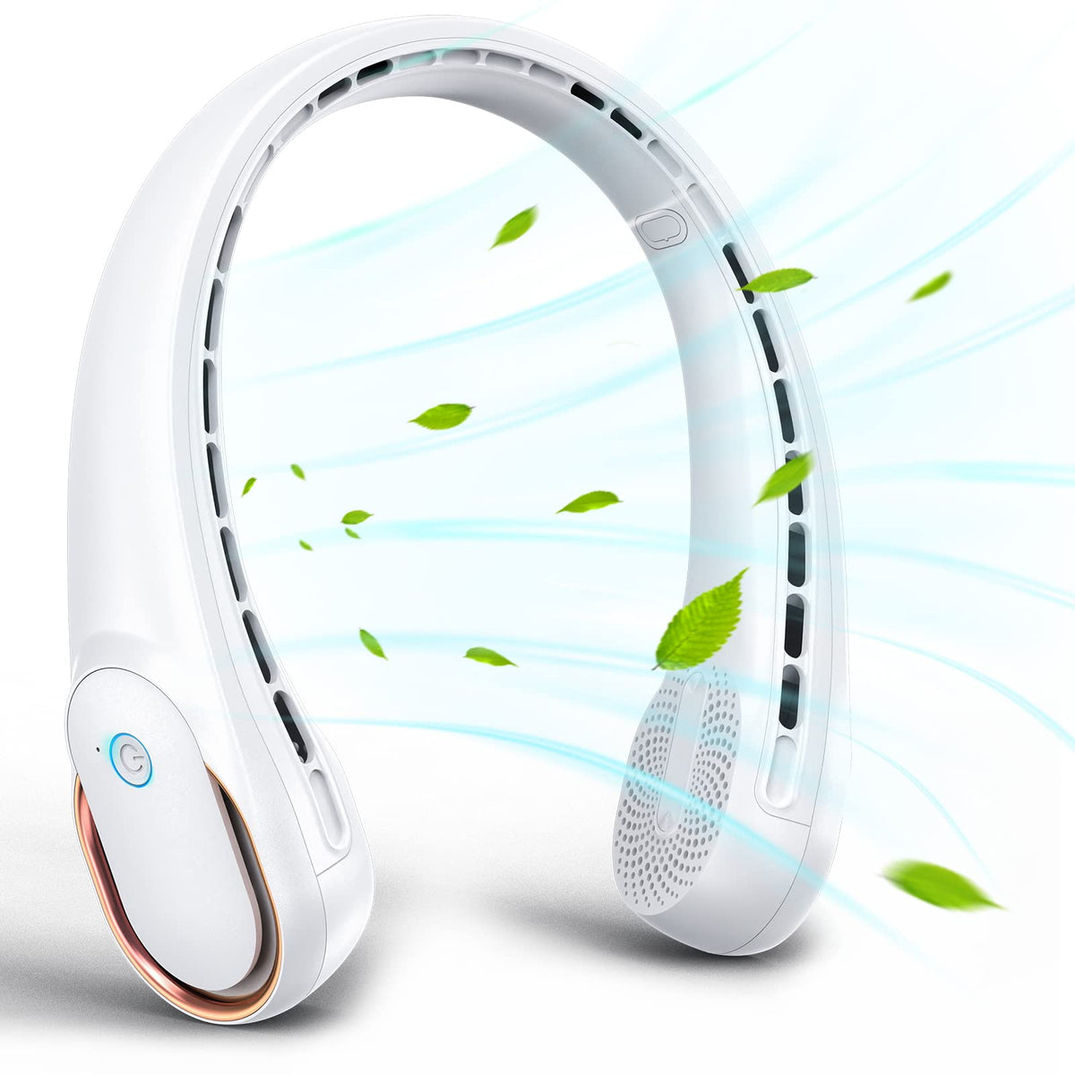 Neck Fan, Neck Fans Portable Rechargeable, Upgrade 360° Air Outlet, Super Quiet, 3 Speeds, 4000mAh Personal Bladeless Wearable Fan for Indoor Outdoor Travel-White 🍁 All In One Marketplace Canada