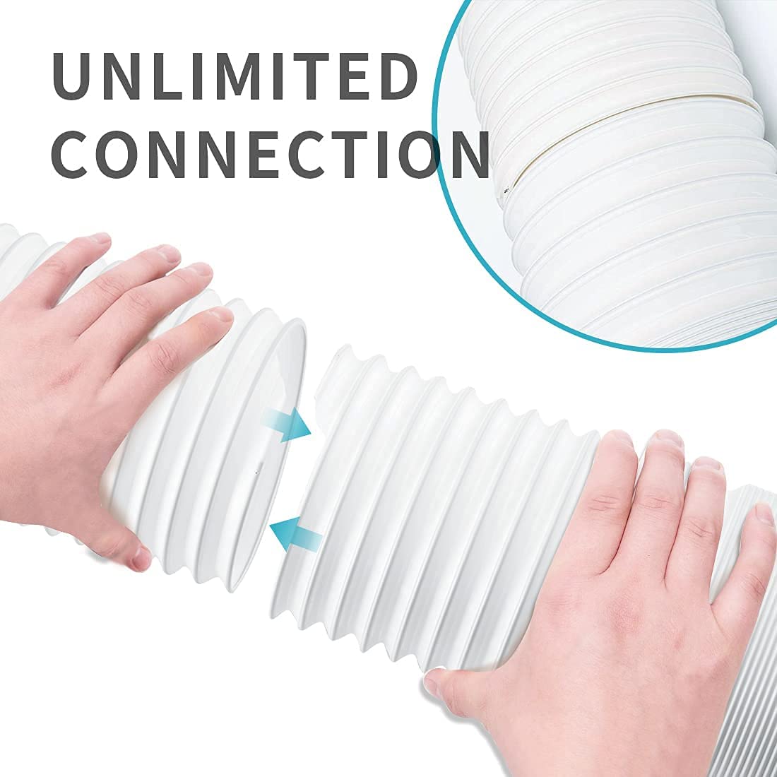 FUBININA 80" Portable Air Conditioner Hose, AC Hose with 5.9" Diameter, Anti-Clockwise Thread AC Exhaust Hose for Portable AC Vent Replacement Tube Compatible with LG Air Conditioner Part 🍁 All In One Marketplace Canada