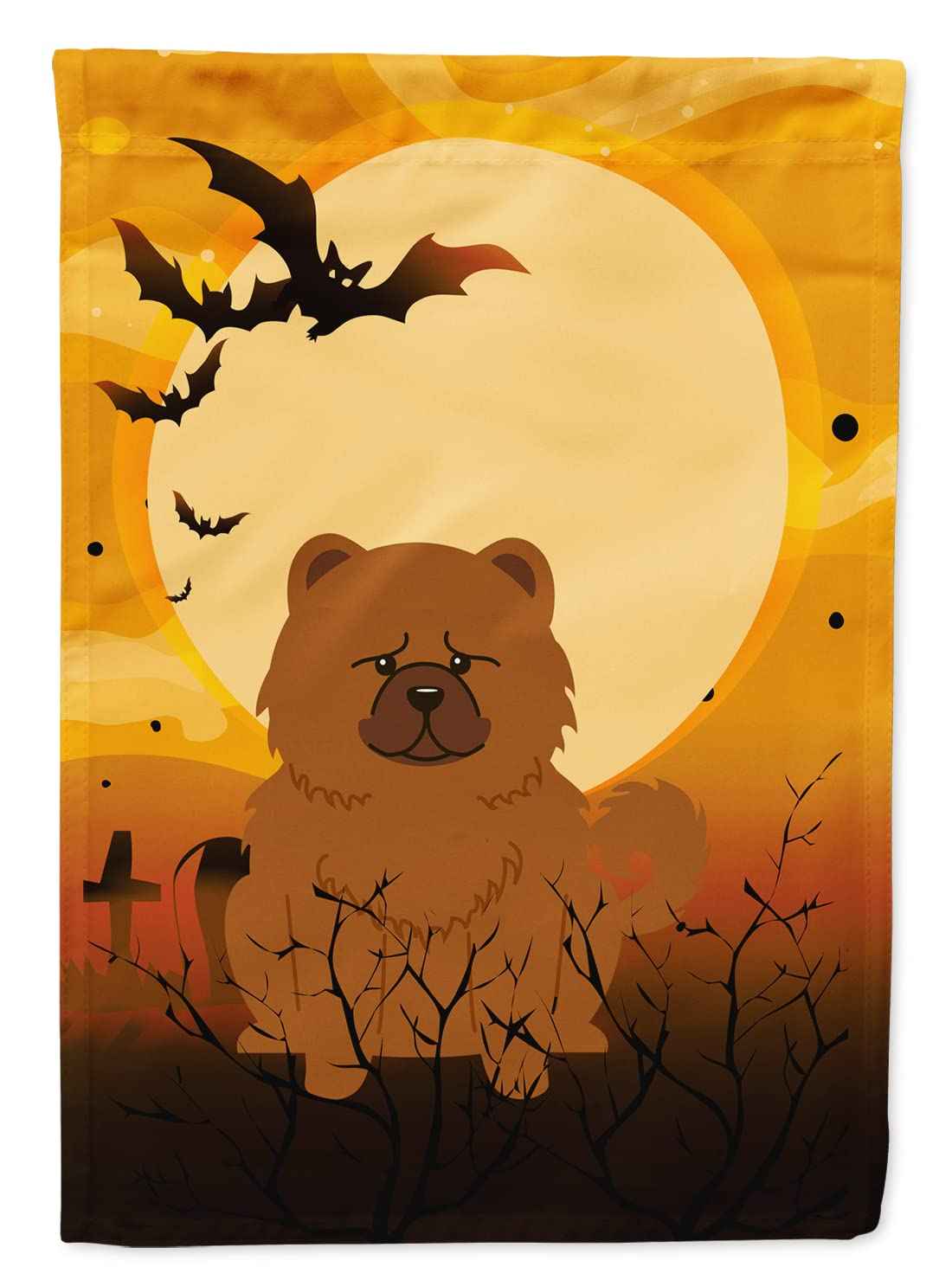 Caroline's Treasures BB4408GF Halloween Chow Chow Red Garden Size Flag, Small, Multicolor