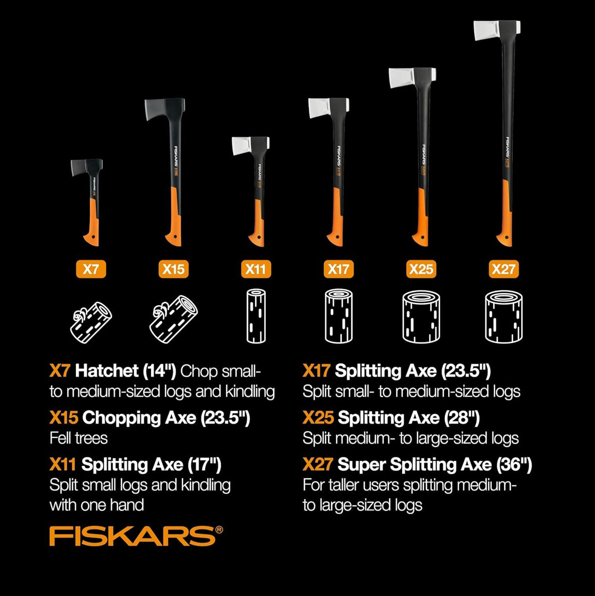 Fiskars X27 Super Splitting Axe, 36" Wood Splitting Axe for Medium to Large Size Logs with Shock-Absorbing Handle, Split Firewood, Forged Steel Blade, Bushcraft Gear and Camping Hatchet 🍁 All In One Marketplace Canada