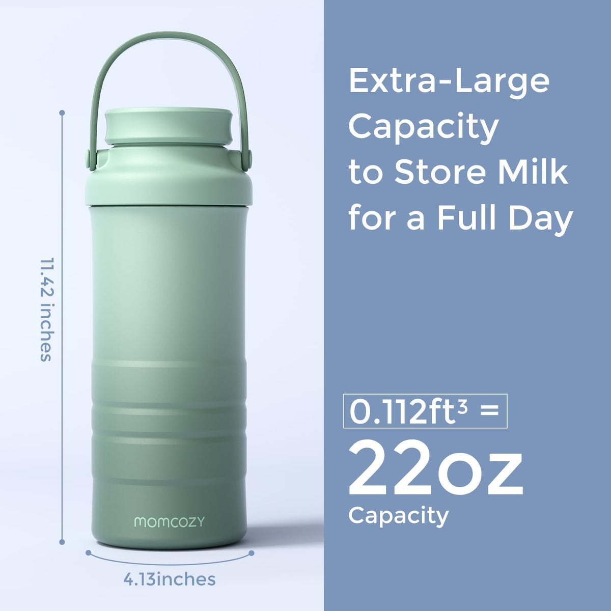 Momcozy 22oz Portable Breast Milk Cooler for Outdoor, 360°Total Cooling for 24Hours, Larger Capacity Travel Breastmilk Chiller with 2pcs Baby Bottles for Breastmilk Storage, Breastfeeding Essentials 🍁 All In One Marketplace Canada