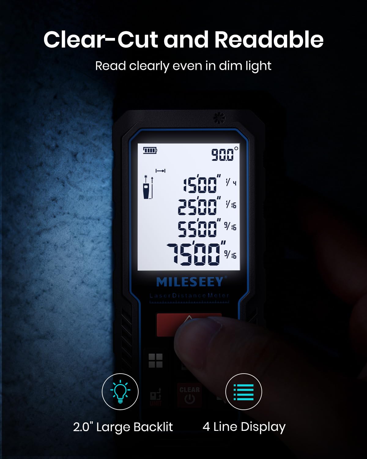 229Ft Laser Measure Device, Mileseey Digital Laser Tape Measure with Upgraded Electronic Angle Sensor, ±2mm Accuracy, Area Measurement,Volume and Pythagoras, Backlit LCD,Mute, Battery Included 🍁 All In One Marketplace Canada