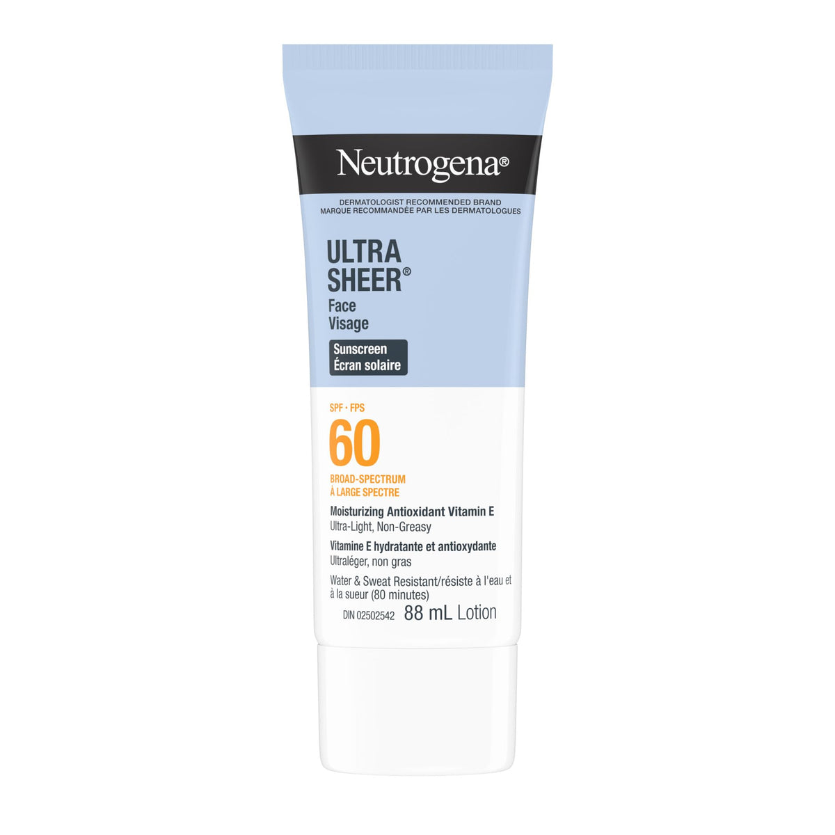Neutrogena Ultra Sheer Face Sunscreen SPF 60, non-greasy, lightweight, 88 mL (Twin Pack) 🍁 All In One Marketplace Canada