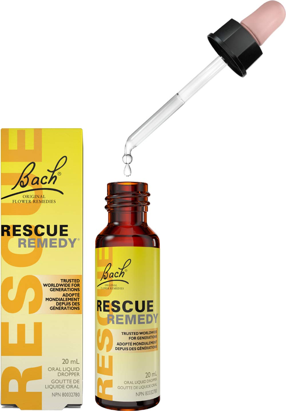 Rescue Remedy Bach RESCUE REMEDY Dropper 20 ml (Pack of 1), Natural Flower Essence, Vegan, Gluten and Sugar-Free 🍁 All In One Marketplace Canada