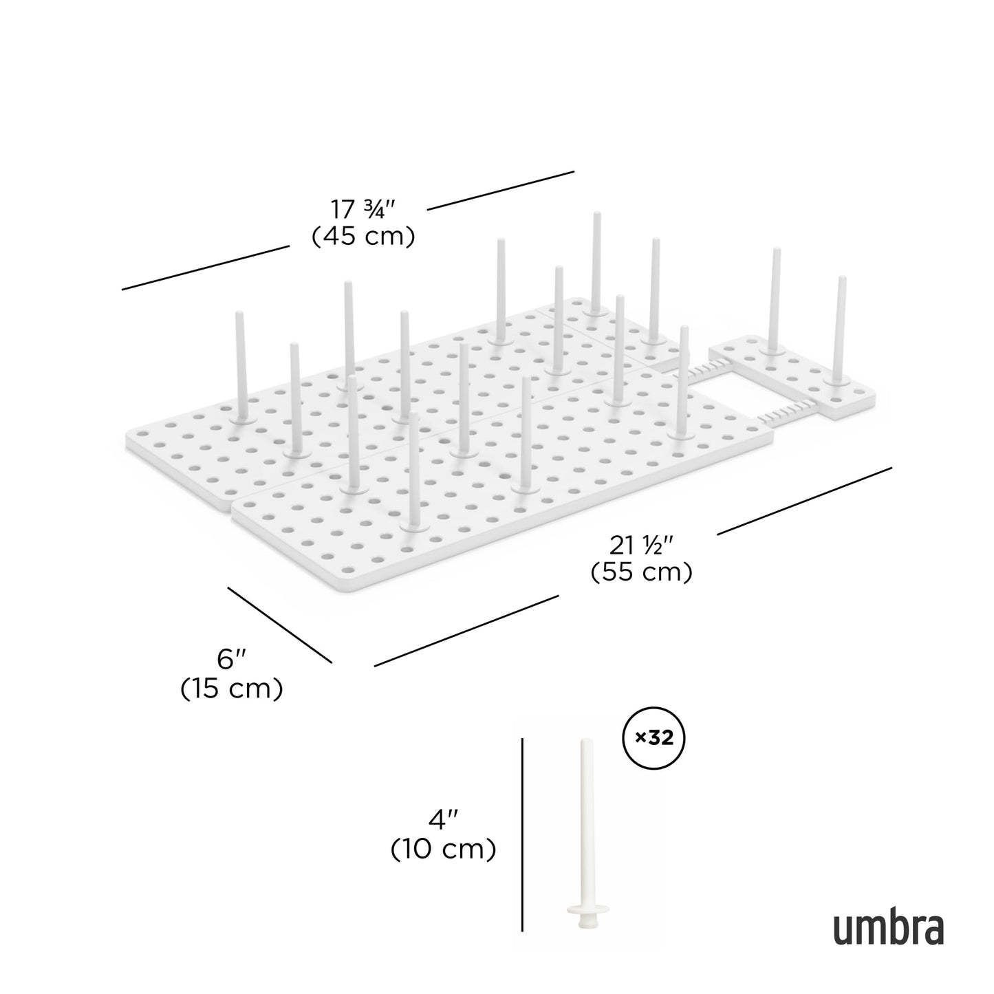 Umbra Peggy Kitchen Drawer Cupboard Organizer Tray - Adjustable Storage System For Food Containers, Cookware, Serveware, Utensils and More, White 🍁 All In One Marketplace Canada