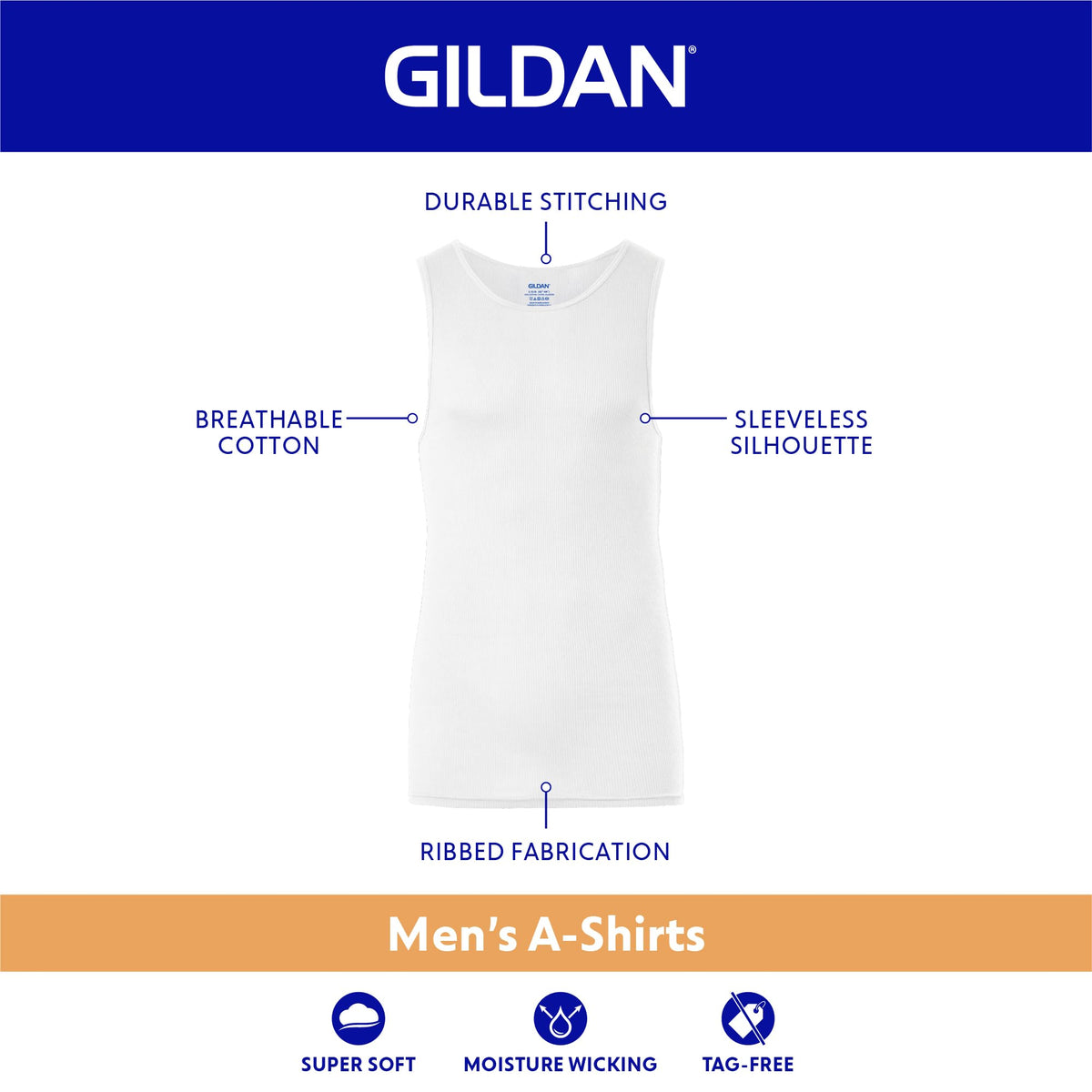 Gildan Men's A-Shirts Tanks Multipack, Black (6 Pack), XX-Large 🍁 All In One Marketplace Canada