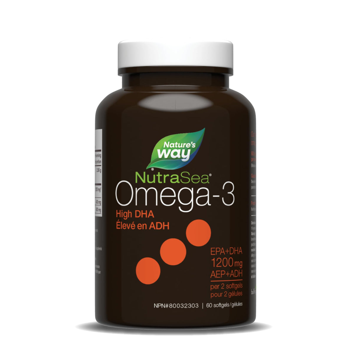 Nature's Way NutraSea DHA 2X Concentrated Omega 3 Softgels Supplement – Fresh Mint Flavour – Brain & Eye Support for Adults and Kids Ages 14+ – 500mg DHA, 60 Softgels 🍁 All In One Marketplace Canada