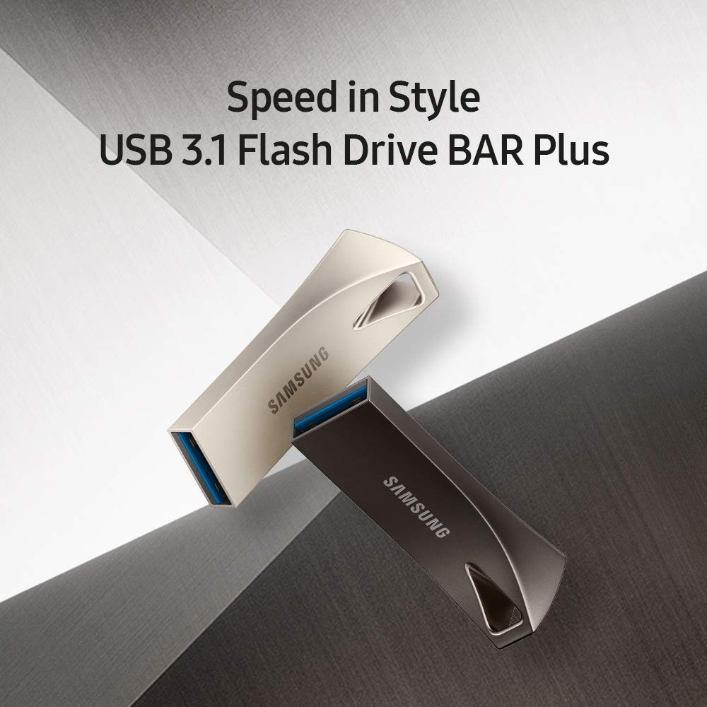 SAMSUNG BAR Plus 128GB - 400MB/s USB 3.1 Flash Drive Silver (MUF-128BE3/AM) [Canada Version] 🍁 All In One Marketplace Canada