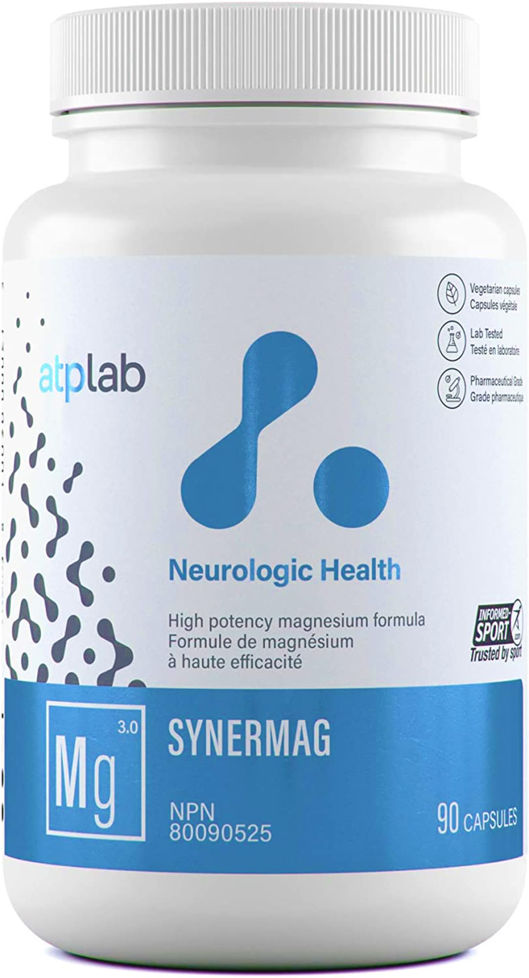 ATP LAB - Synermag 90 Capsules 90-Day Supply - High potency Magnesium Bisglycinate, Malate, Taurine & Vitamin B6 - Bone Health Supplement - Muscle Health & Teeth Health 🍁 All In One Marketplace Canada