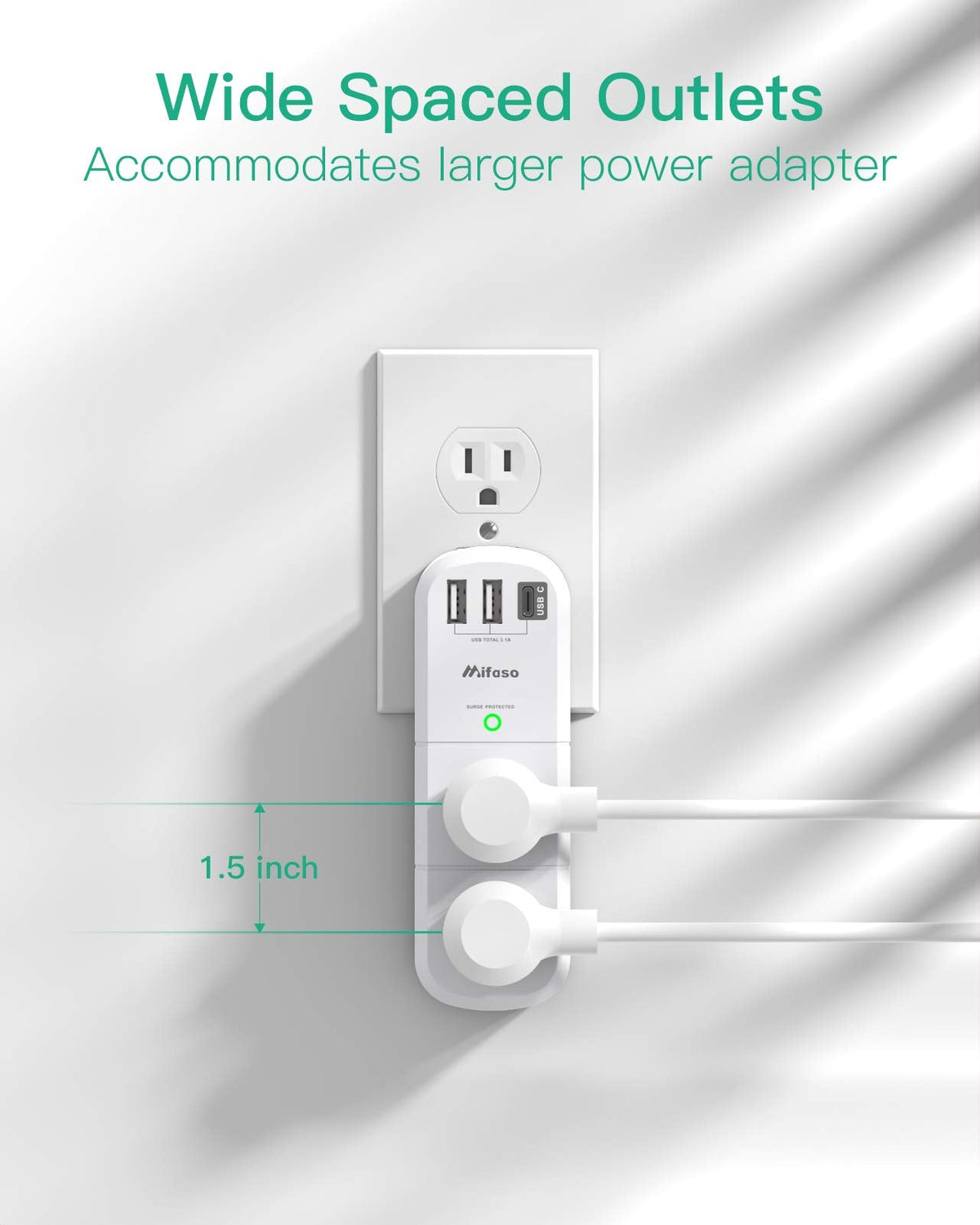 USB Outlet Extender Surge Protector - with Rotating Plug, 6 AC Multi Plug Outlet and 3 USB Ports (1 USB C), 3-Sided Swivel Power Strip with Spaced Outlet Splitter for Home, Office, Travel 🍁 All In One Marketplace Canada