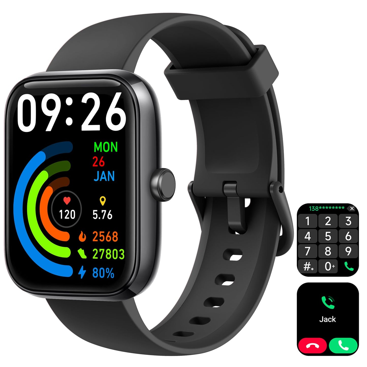 Smart Watch for Men Women with Bluetooth Call, Alexa Built-in, Heart Rate & Sleep Monitor, 1.83" DIY Dial Fitness Watch with 100+ Sport Modes, IP68 Waterproof, Compatible with Android iOS 🍁 All In One Marketplace Canada