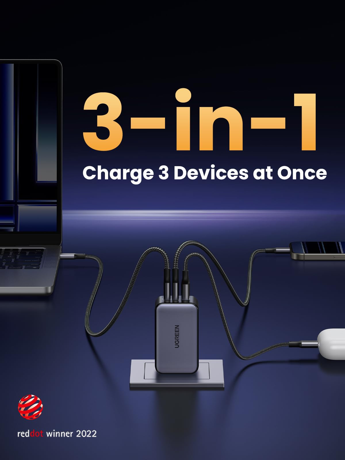 UGREEN Nexode 65W USB C Charger, 3 Port GaN Charger Foldable Tablet Charger Block Compatible with iPhone 17 Pro Max/17 Pro/iPhone Air/17, Tablet, iPad, MacBook Pro/Air, Galaxy S26 S25, Pixel 10 🍁 All In One Marketplace Canada