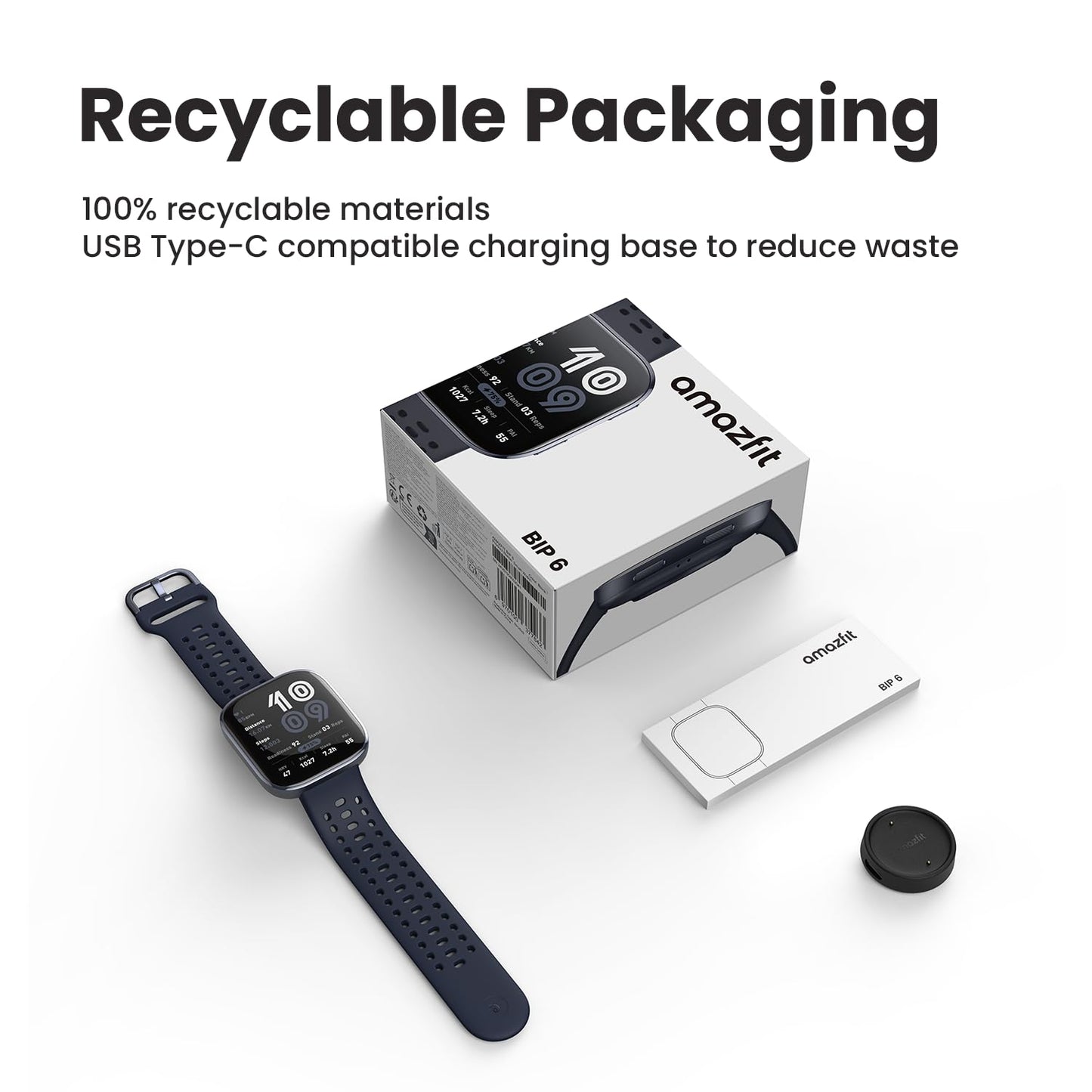 Amazfit Bip 6 Smart Watch 46mm, 14 Day Battery, 1.97" AMOLED Display, GPS & Free Maps, AI, Bluetooth Call & Text, Health, Fitness & Sleep Tracker, 140+ Workout Modes, 5 ATM Water-Resistance, Black 🍁 All In One Marketplace Canada