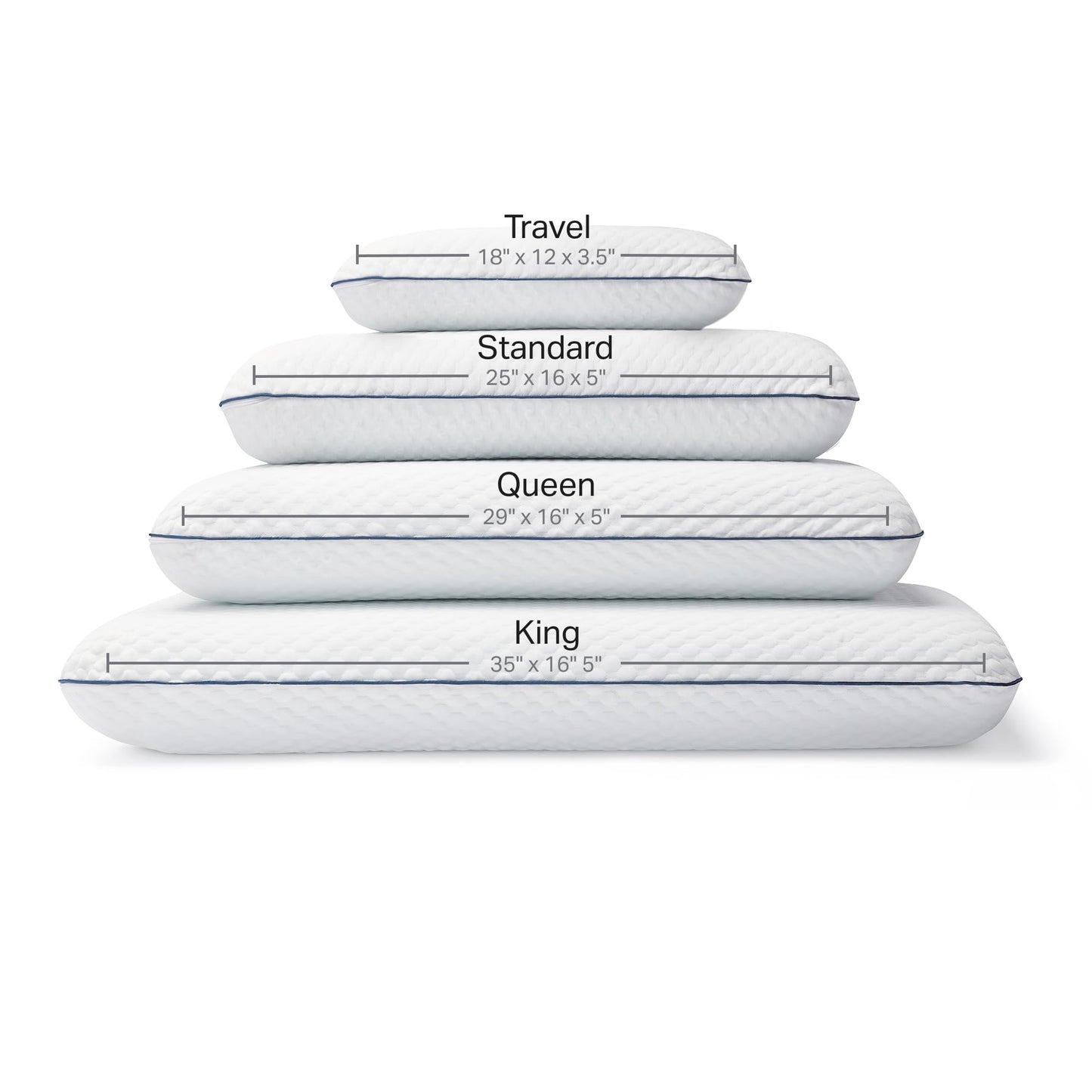 WEEKENDER Ventilated Gel Memory Foam Pillow - Washable Cover - King Size-White 🍁 All In One Marketplace Canada