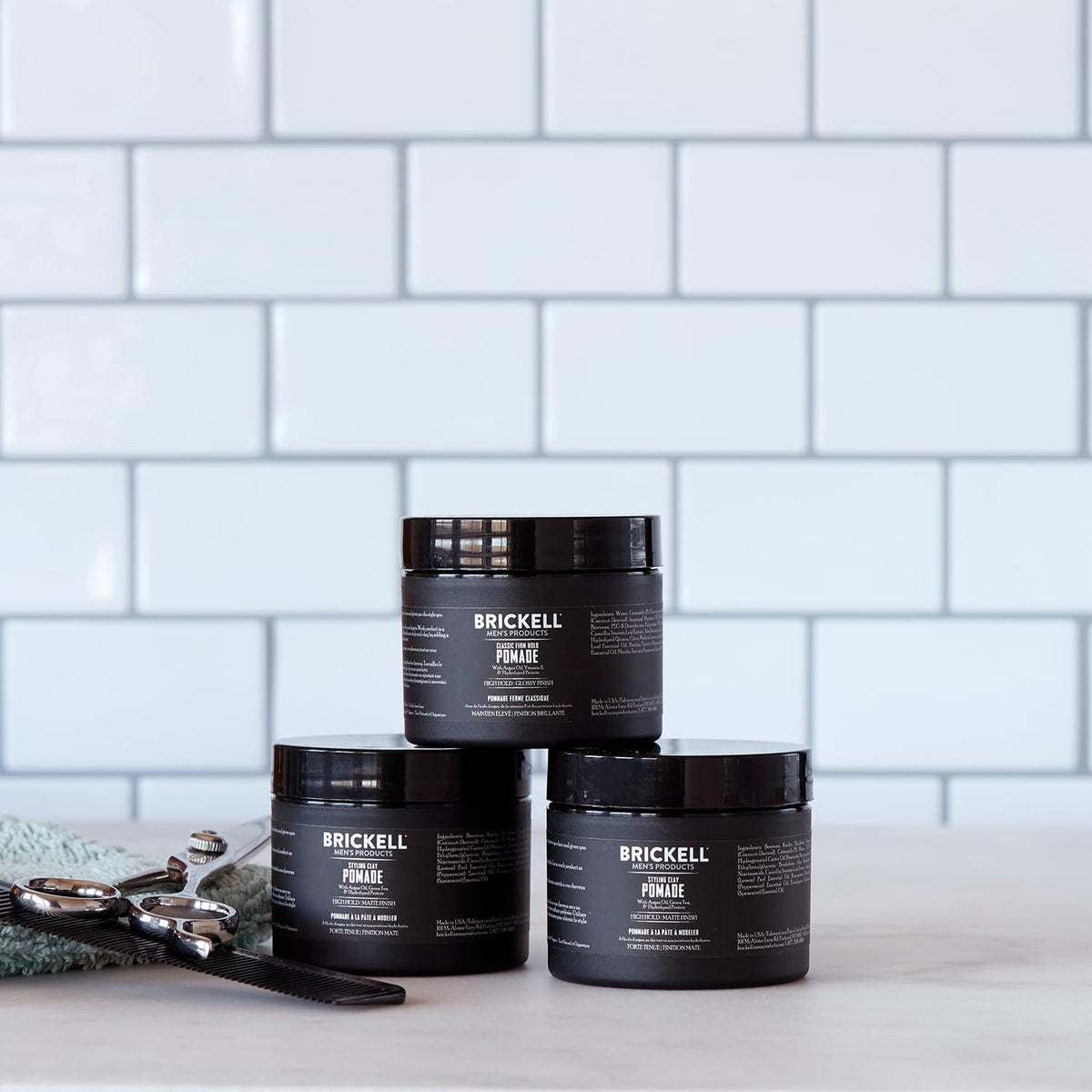 Brickell Men’s Styling Clay Pomade For Men, Natural & Organic with Strong Hold & Matte Finish, Product for Modern Hairstyles, 2 Ounces, Scented 🍁 All In One Marketplace Canada